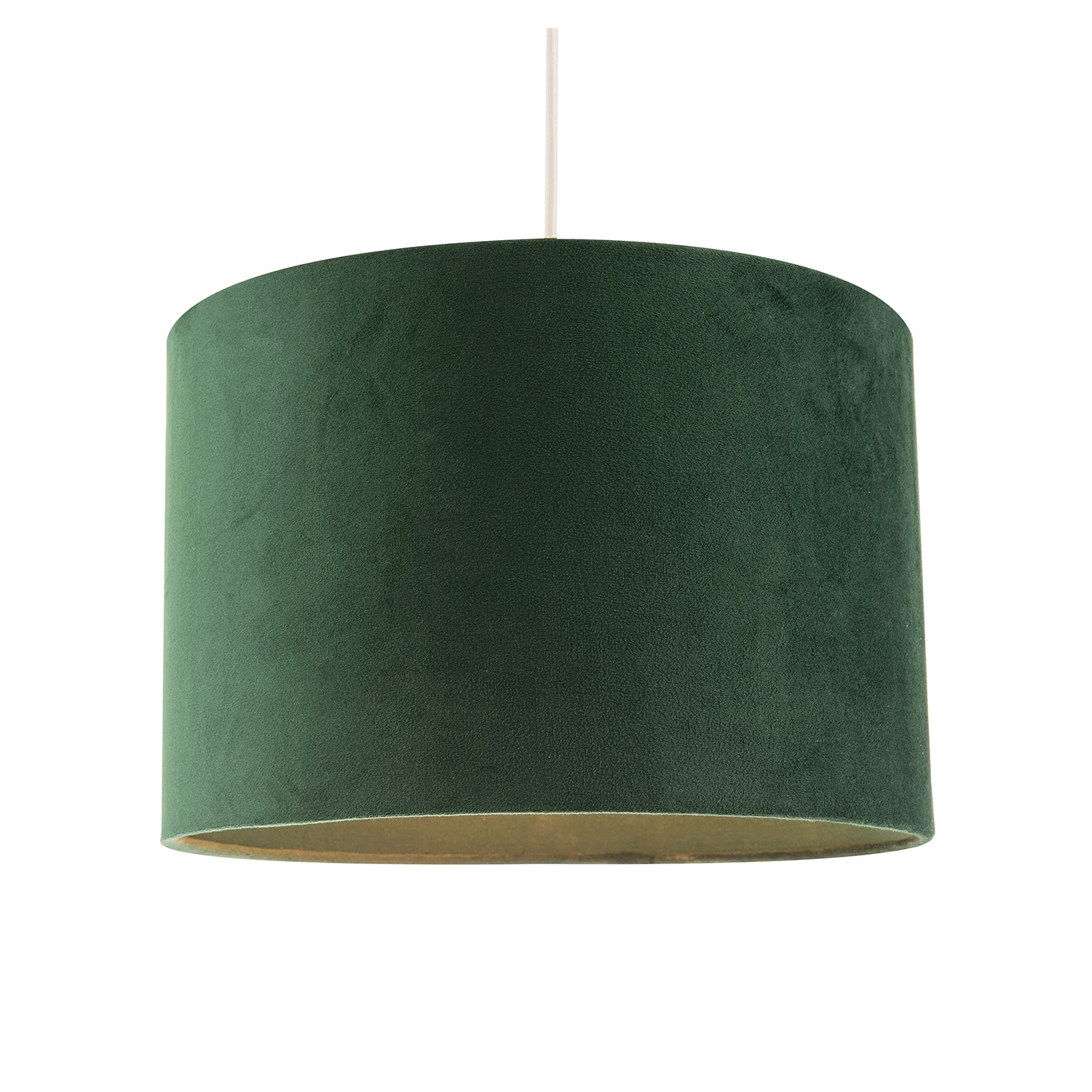 Soft Velvet Forest Green Fabric Round Lamp Shade for Table or Pendant Image 2