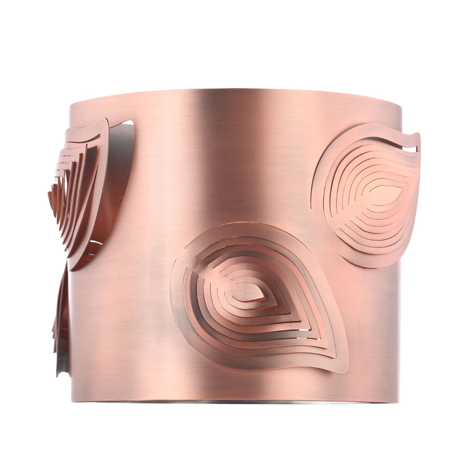 Antique Copper Metal Easy Fit Pendant Lamp Shade with Laser Cut Leaves Image 2