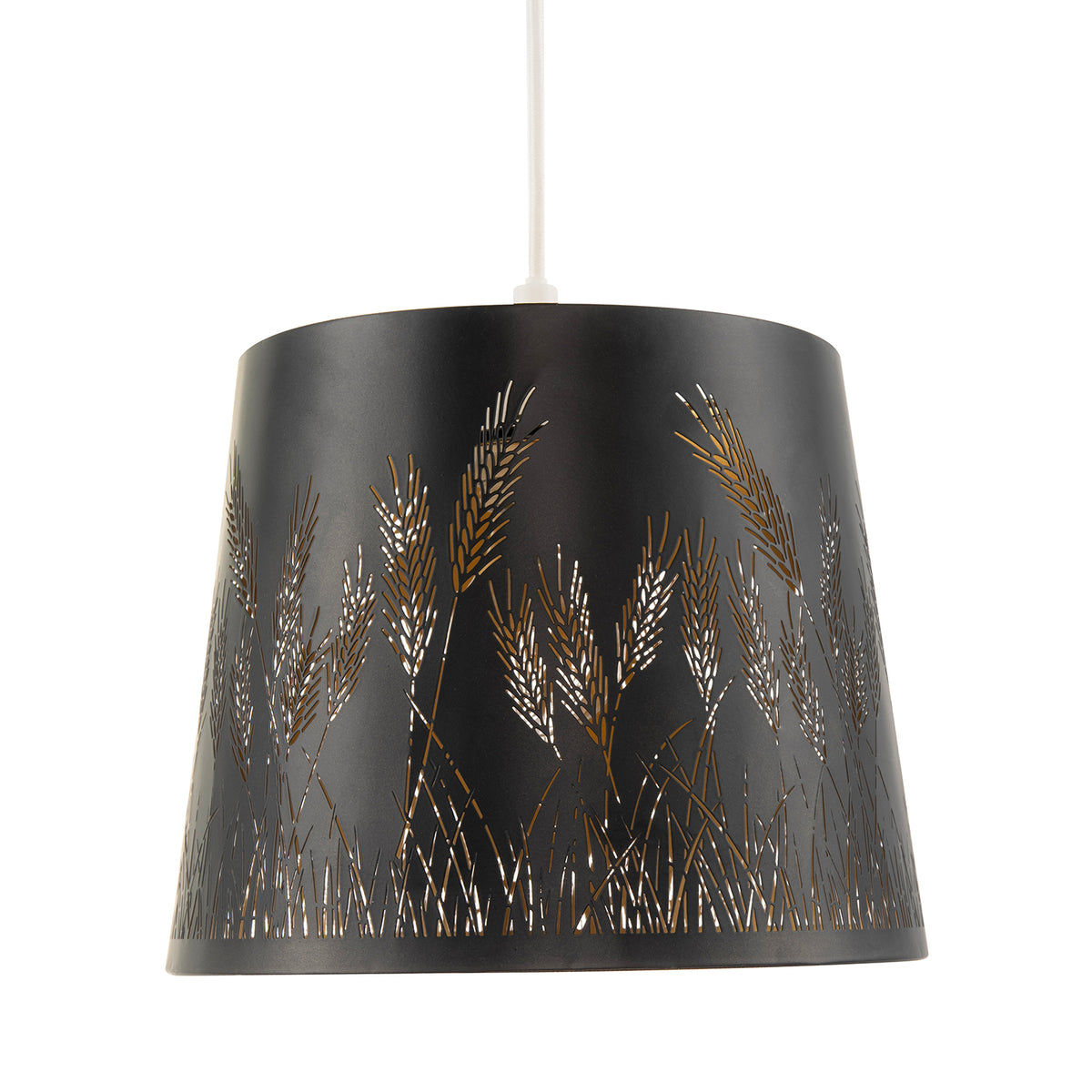 Corn Field and Grass Laser Cut Black Pendant Shade with Gold Inner Image 2