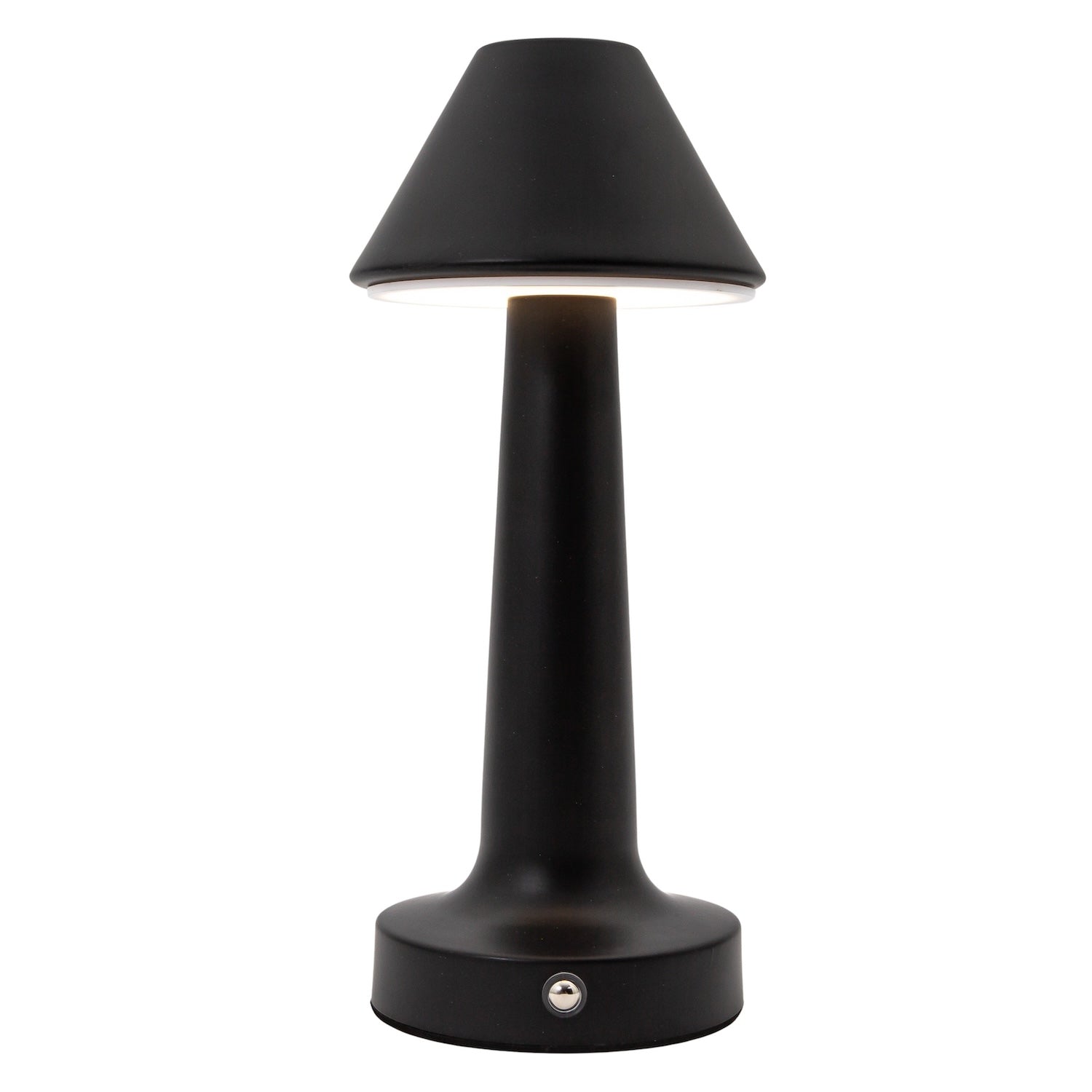 Short Matte Black Modern Rechargeable LED Touch Dimmable Table Lamp Image 2