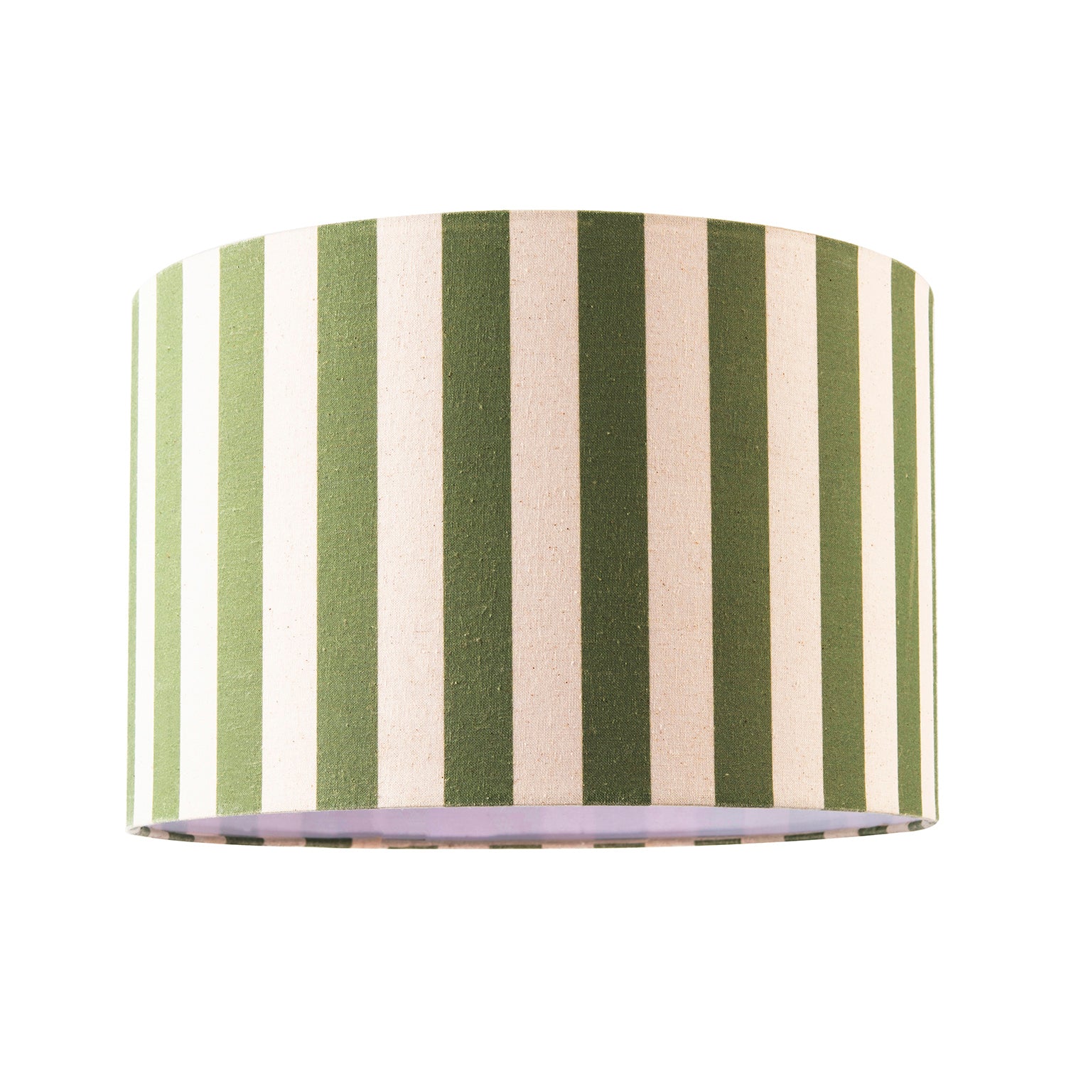 Garden Olive Green and Oatmeal Linen Striped Shade with Fabric Inner Image 1