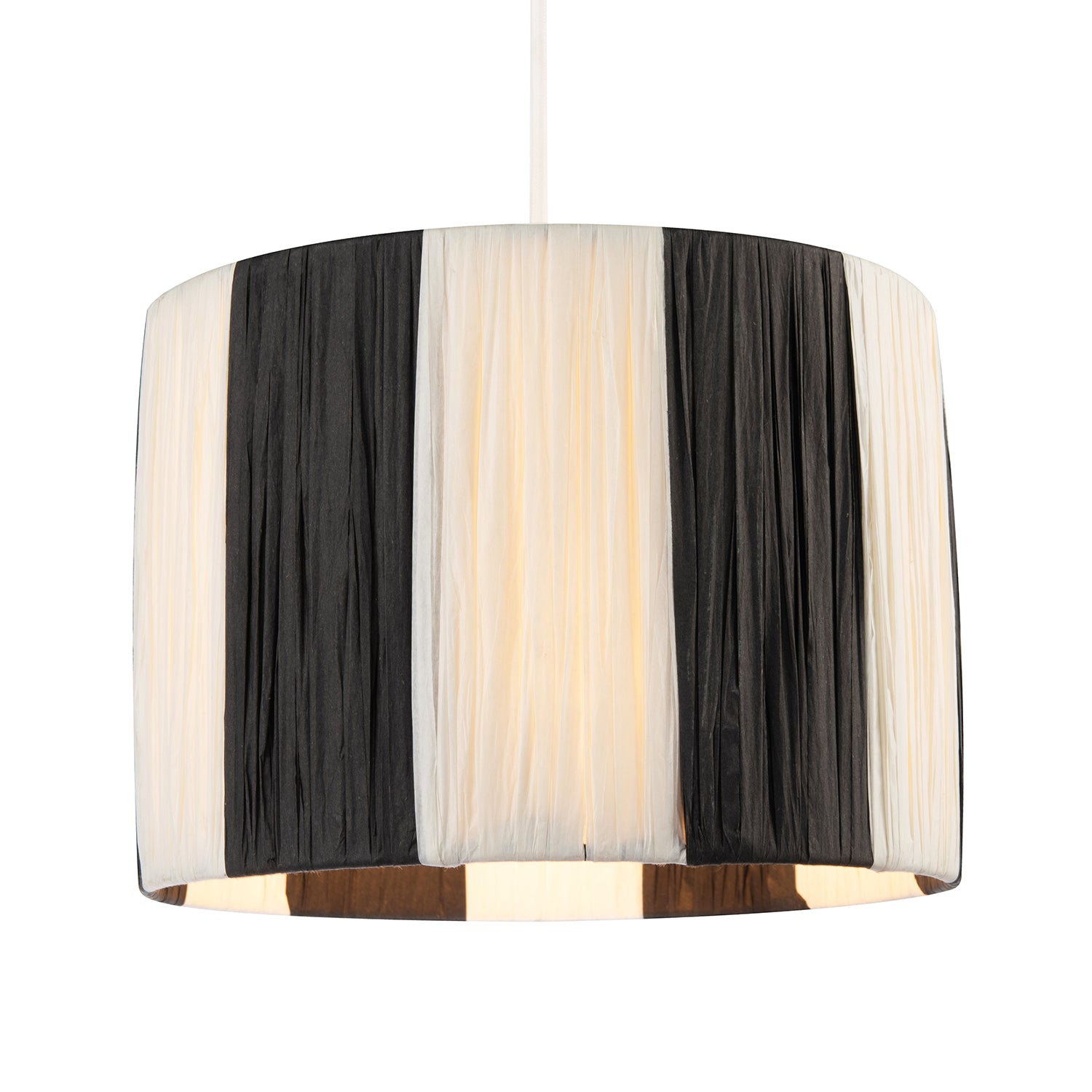 Designer Two Tone Black and White Folded Pleated Paper Lamp Shade Image 2