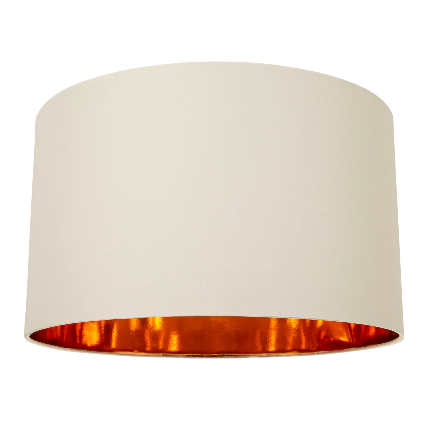 Contemporary Cream Cotton 20" Floor/Pendant Lamp Shade with Shiny Copper Inner Image 1