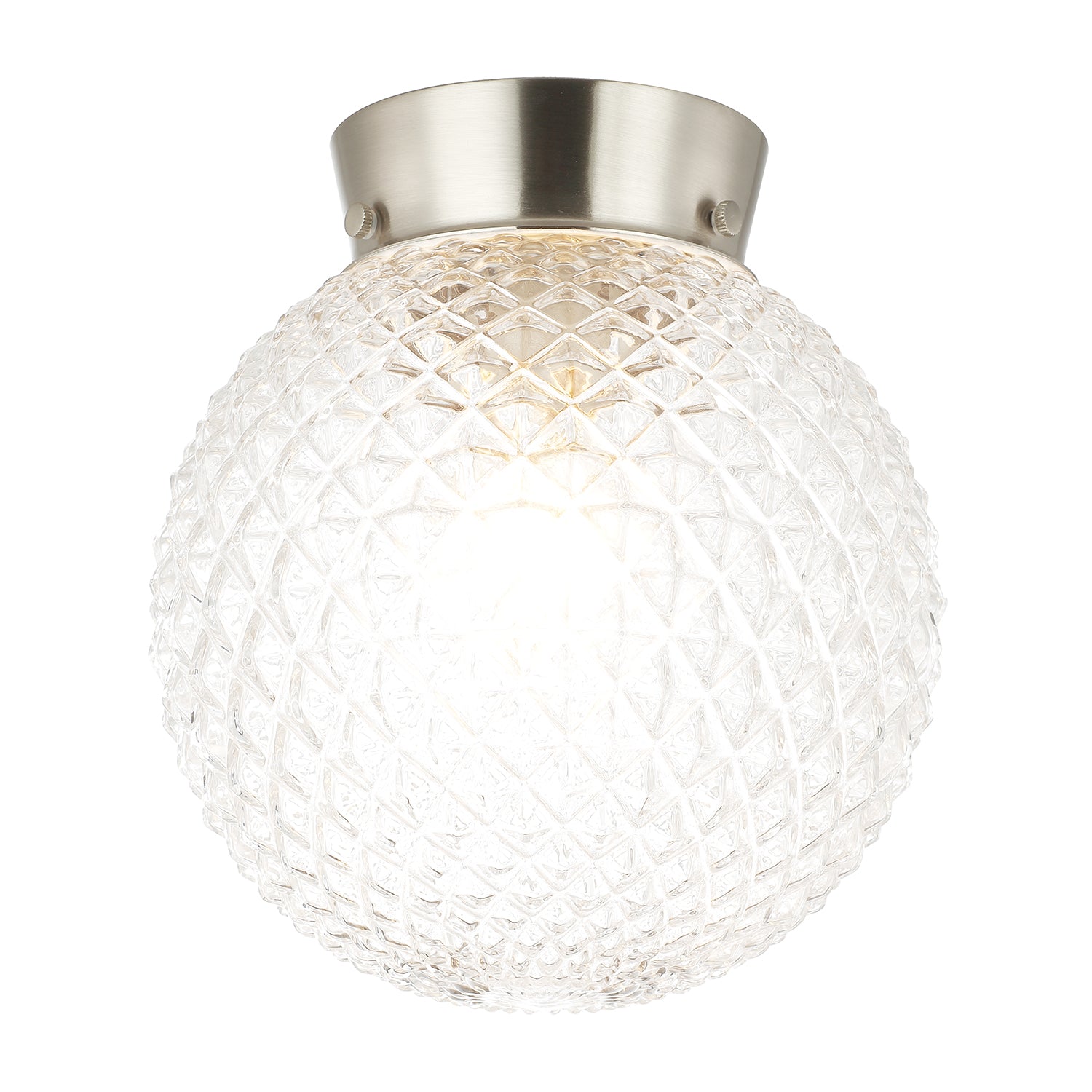Elegant and Sleek Globe IP44 Bathroom Ceiling Light Fitting in Satin Nickel Image 1