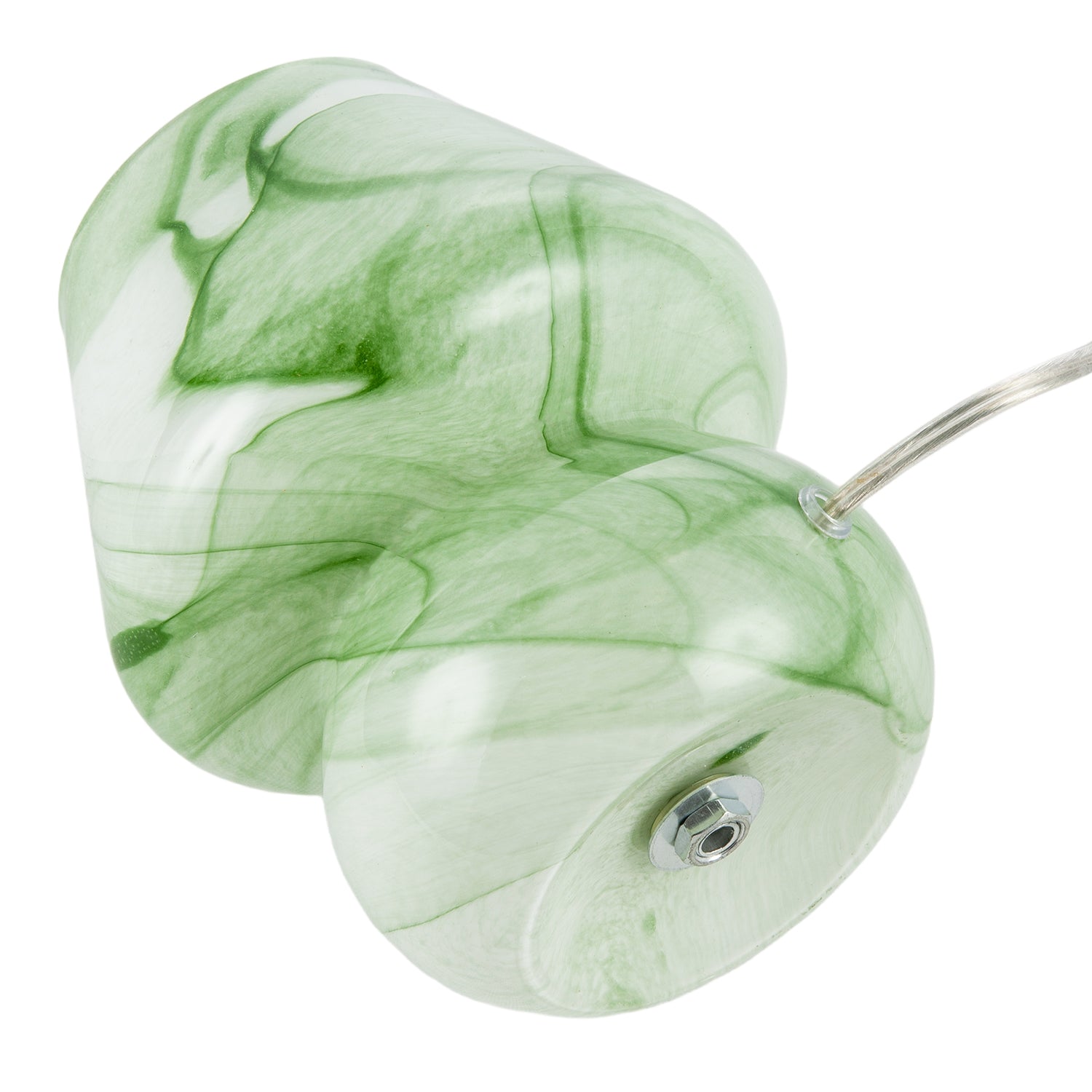 Modern Mini Mushroom Glass Table Lamp with Green Marble Effect Pattern Image 5
