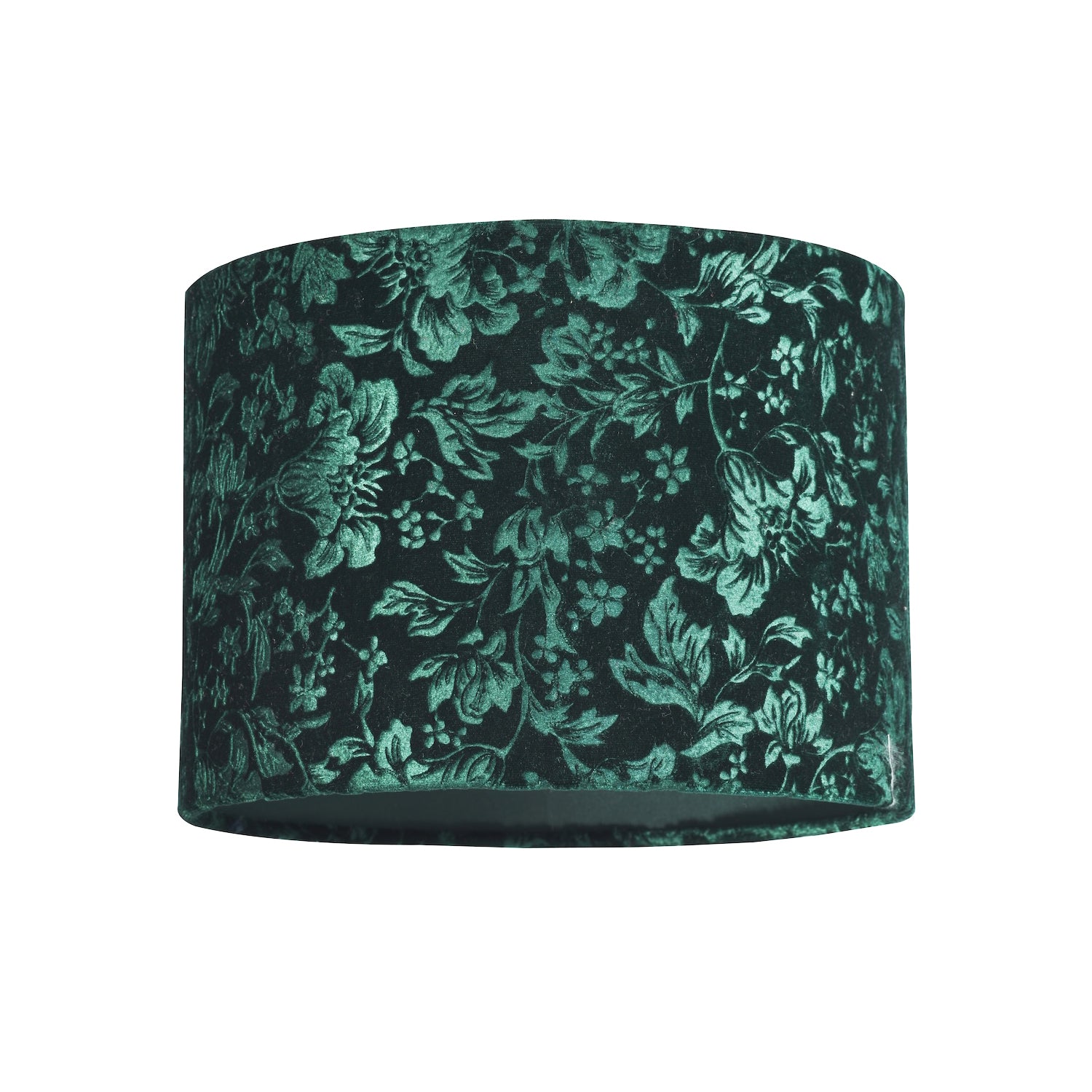 Floral Decorated Forest and Emerald Green Velvet Fabric Shade with Inner Lining Image 1