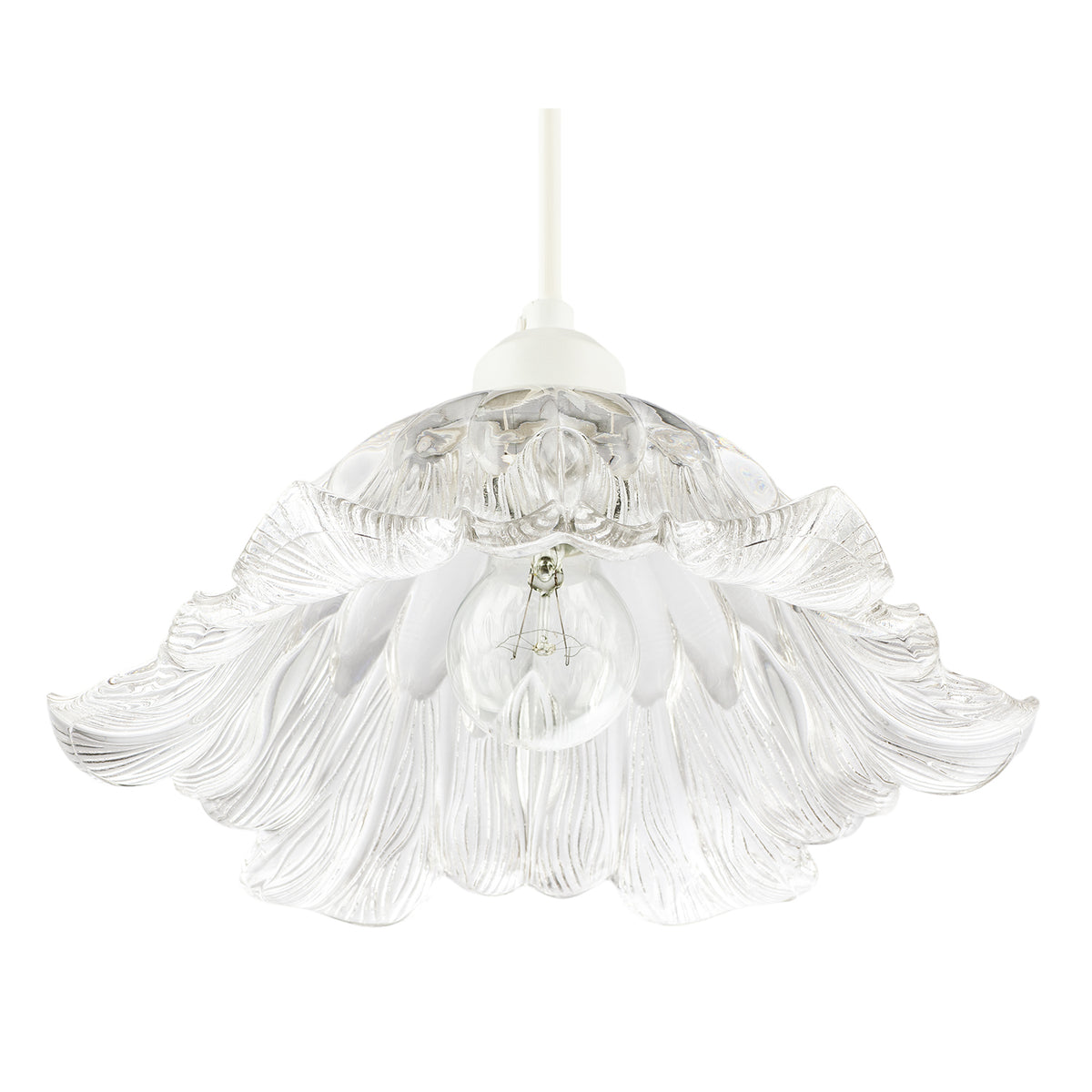 Art Nouveau Sculptural Clear Glass Pendant Ceiling Lighting Shade Image 2