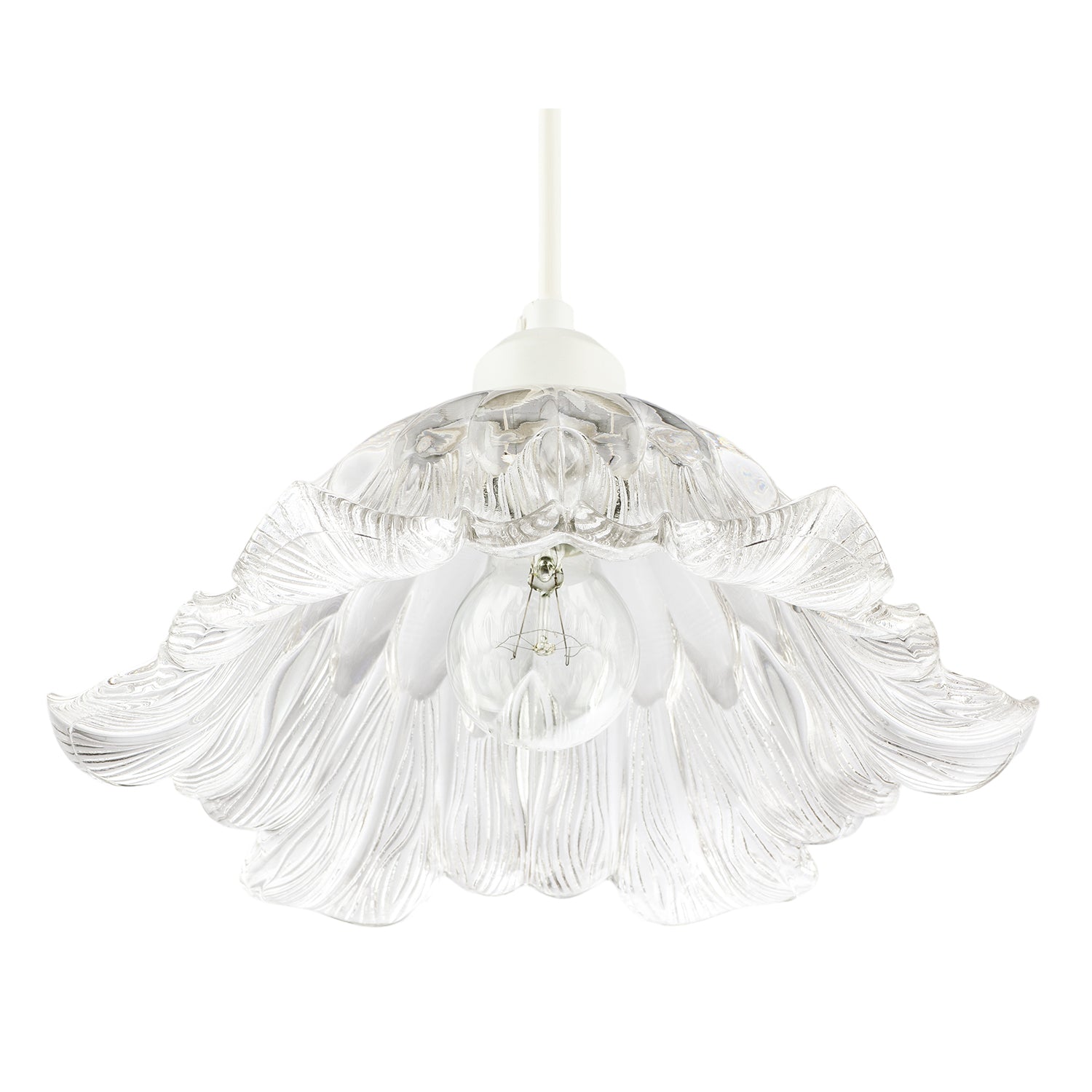 Art Nouveau Sculptural Clear Glass Pendant Ceiling Lighting Shade Image 2