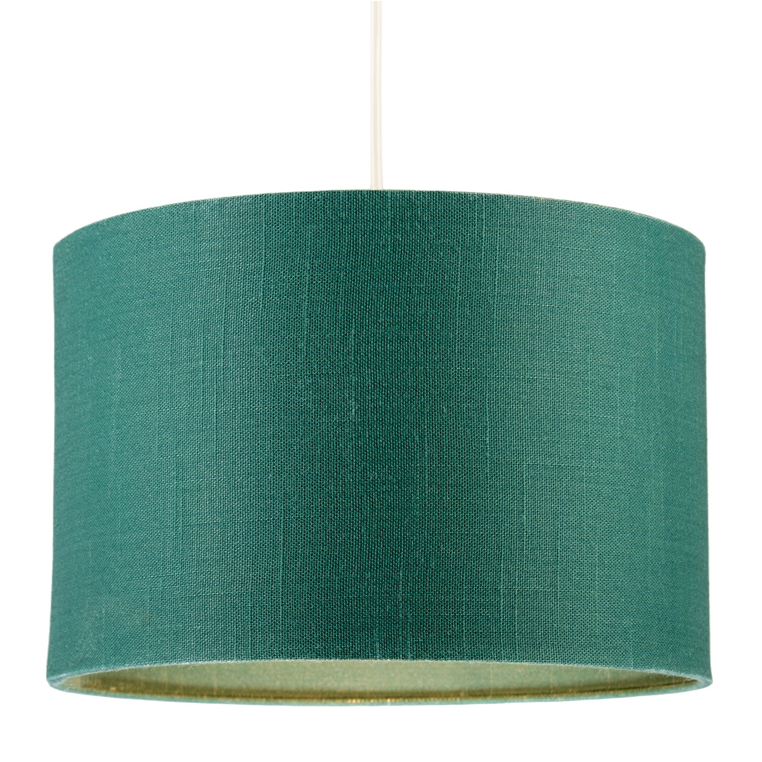 Designer Fir Forest Green Textured Linen Fabric Circular Lamp Shade Image 2