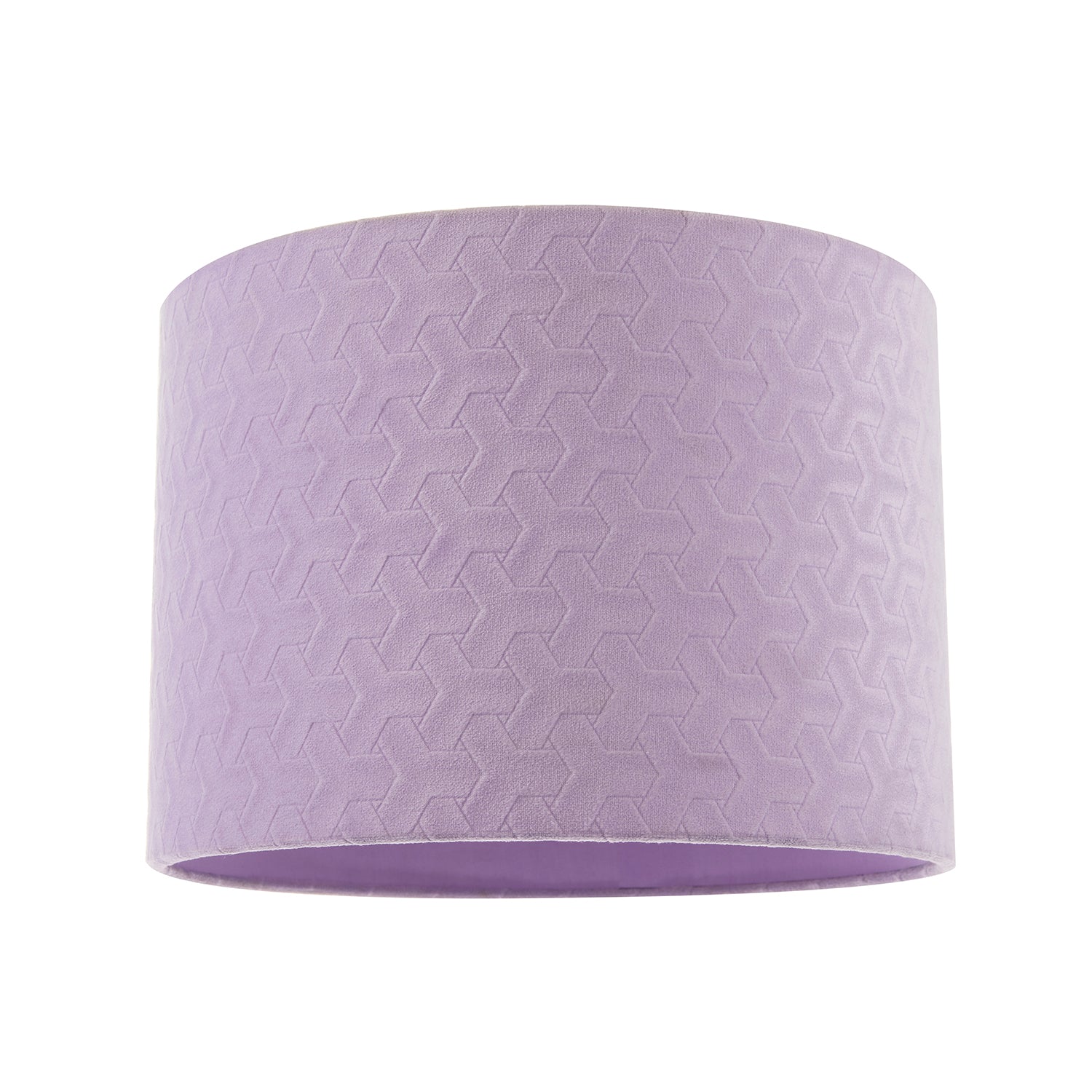 Modern Lilac Velvet Fabric Drum Lampshade with Inner Cotton Lining Image 1