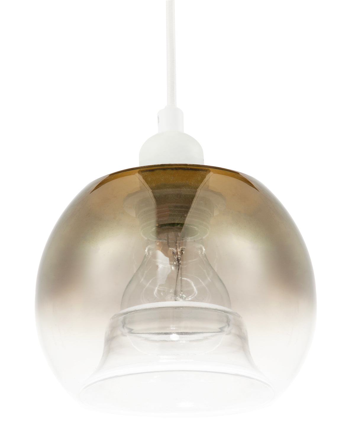 Modern Polished Gold and Clear Glass Circular Pendant Lighting Shade Image 1