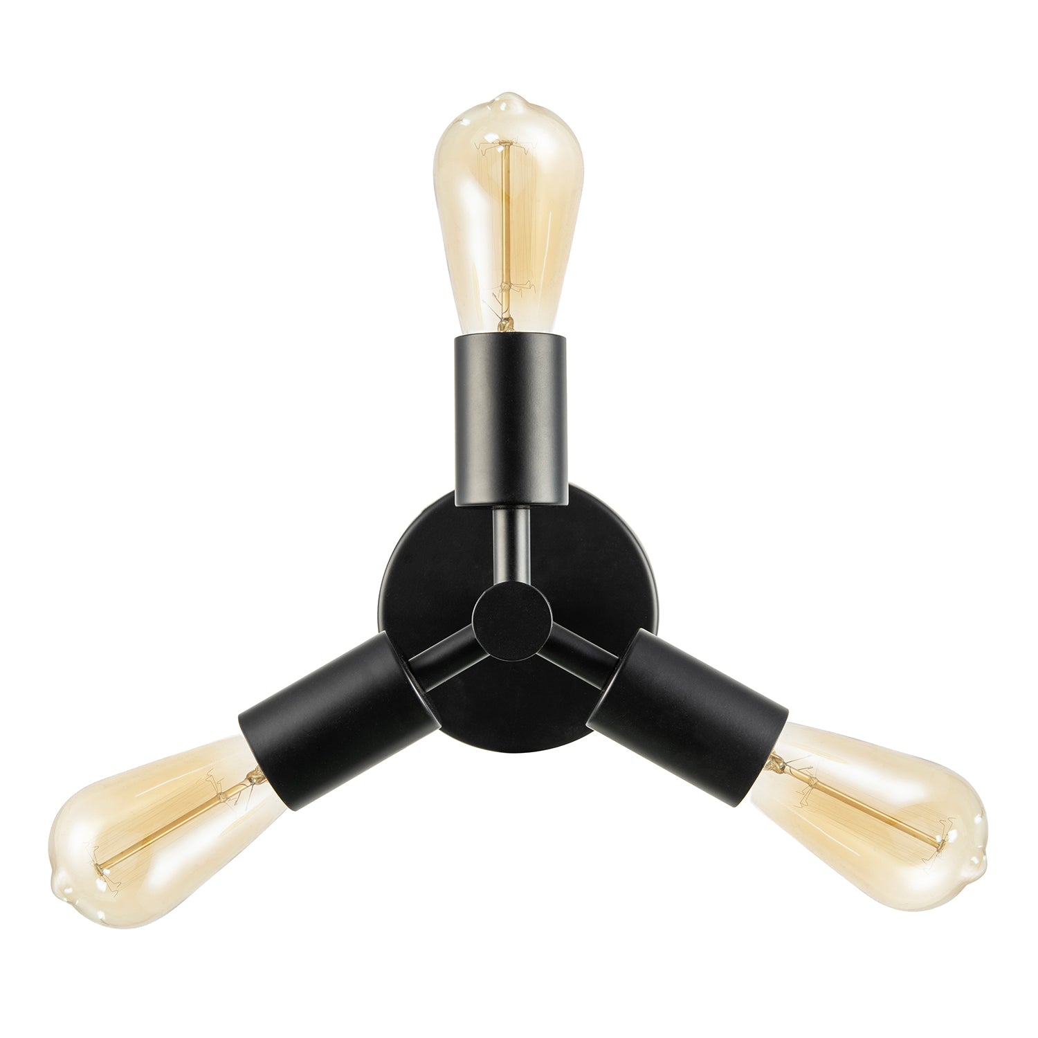 Industrial Matte Black Ceiling Light Fixture to Showcase Vintage Bulbs Image 2