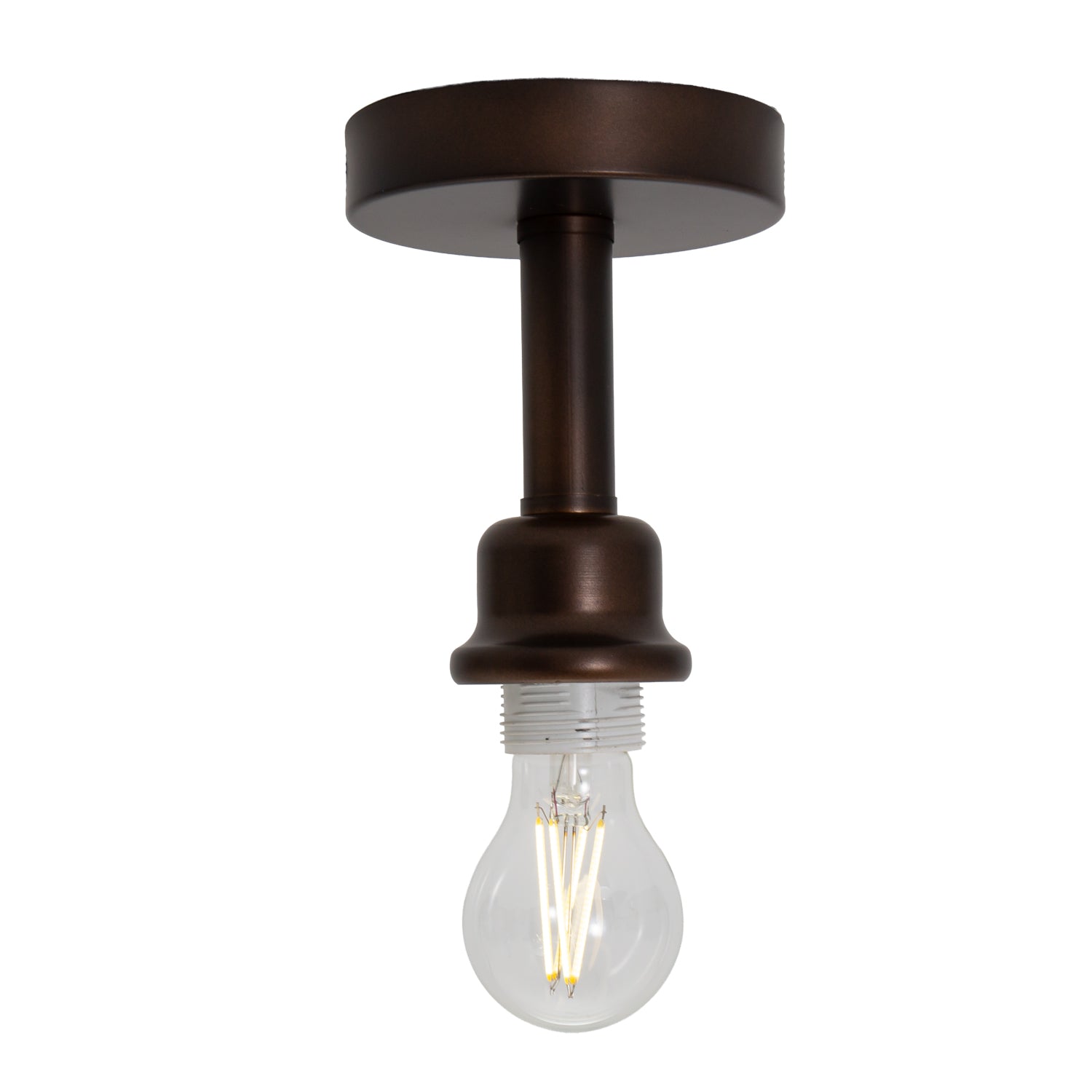 Contemporary Designer Short Semi Flush Matt Bronze Ceiling Rose Image 2