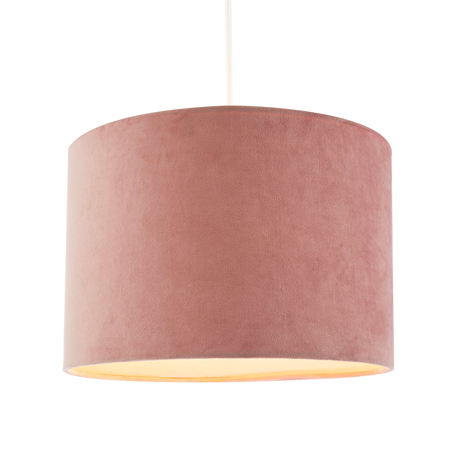 Soft Velvet Blush Pink Fabric Round Lamp Shade for Table or Pendant Image 2
