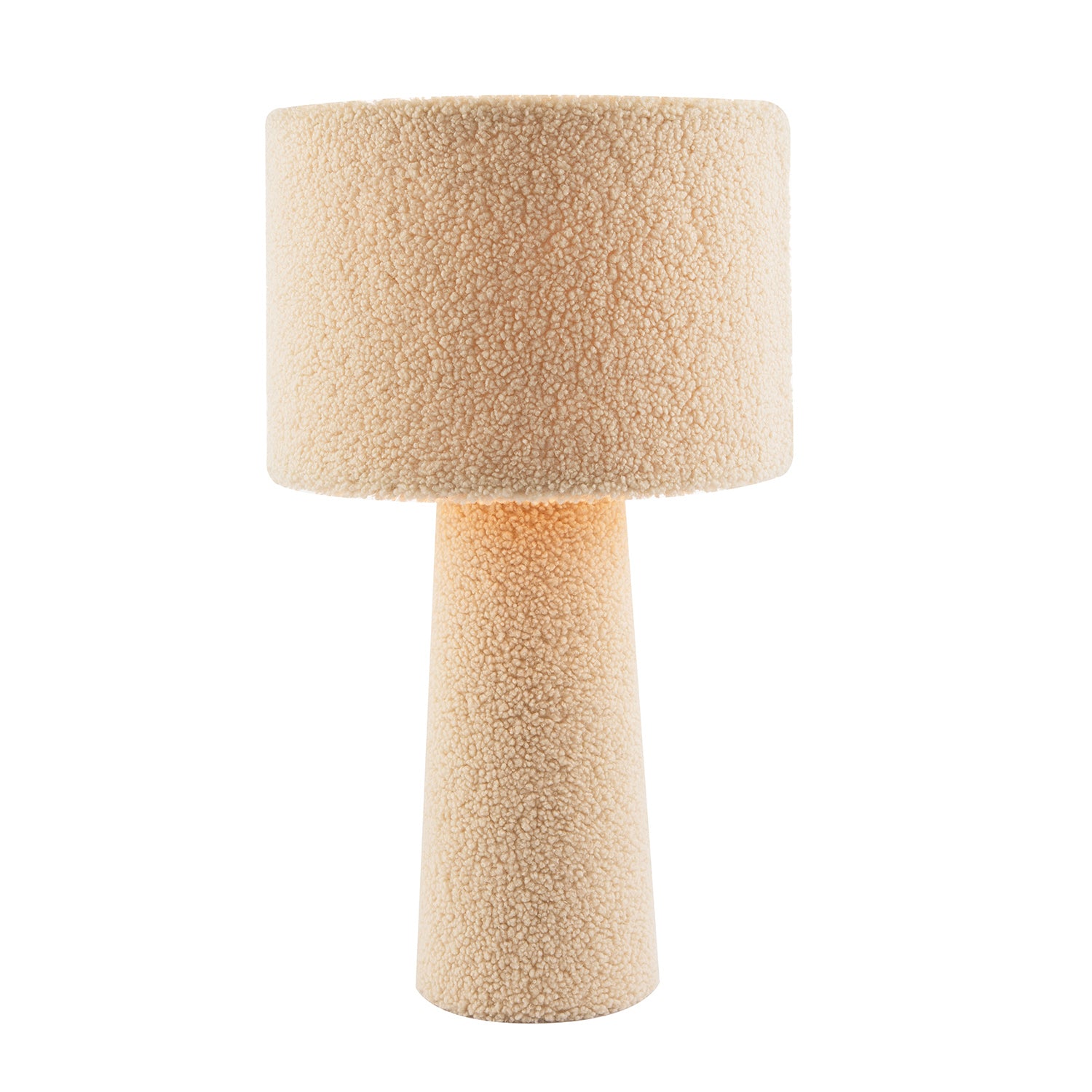 Designer Table Lamp with Cream Wool Base and Shade with Inner Lining Image 1