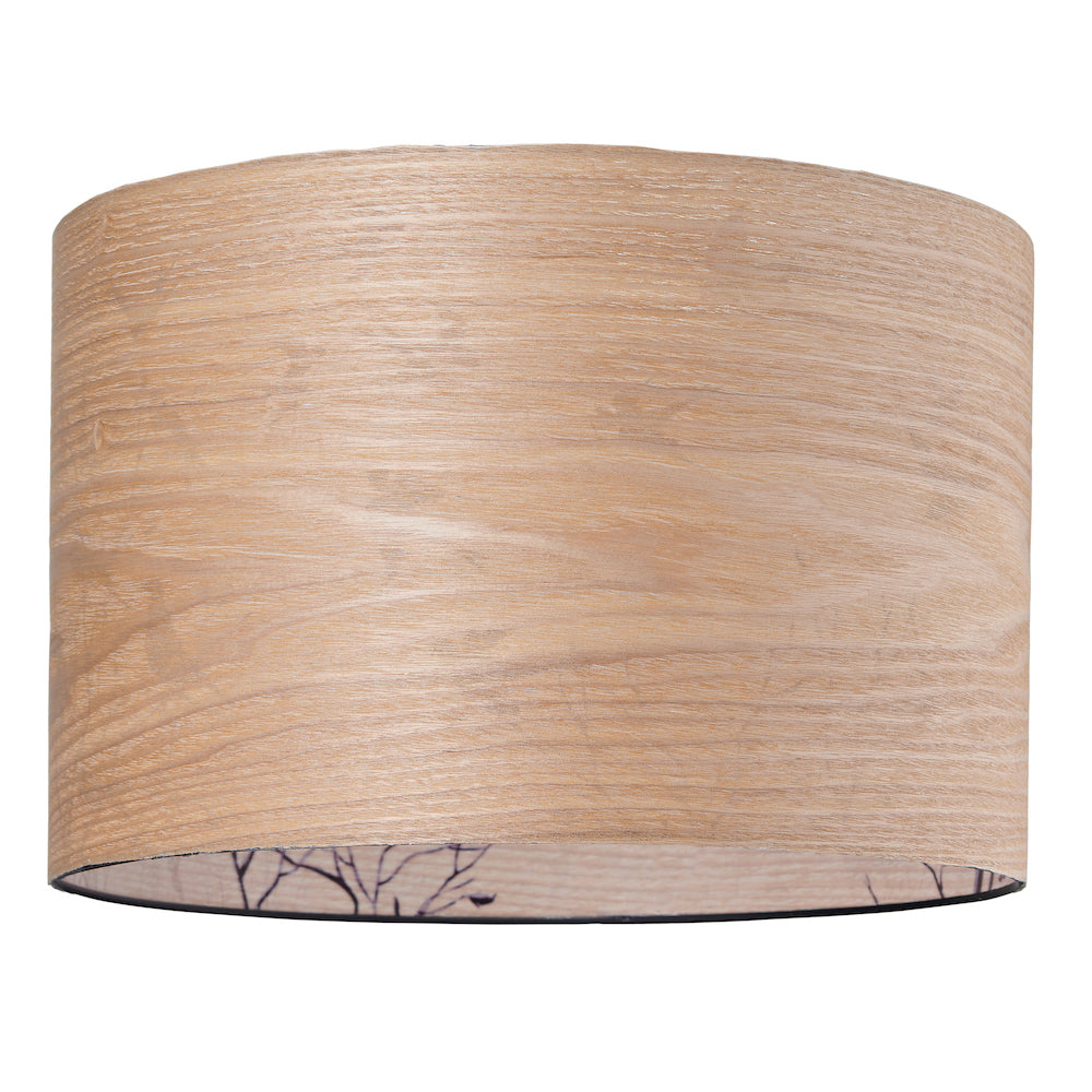 Eco Friendly Bamboo Wood Effect Lamp Shade with Inner Lining of Birds and Trees Image 2