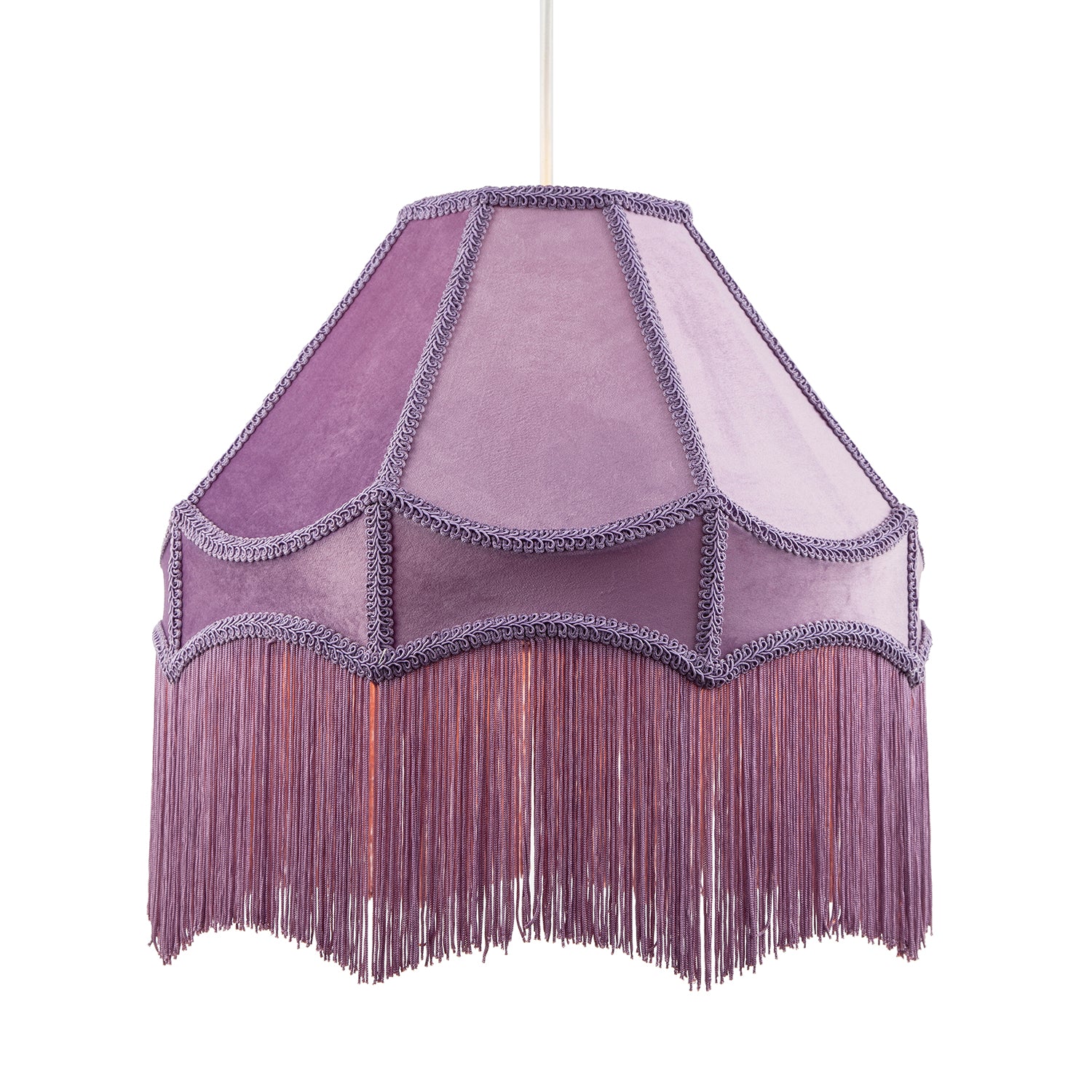 Traditional Victorian Empire 40cm Lamp Shade in Lilac with Tassels Image 2