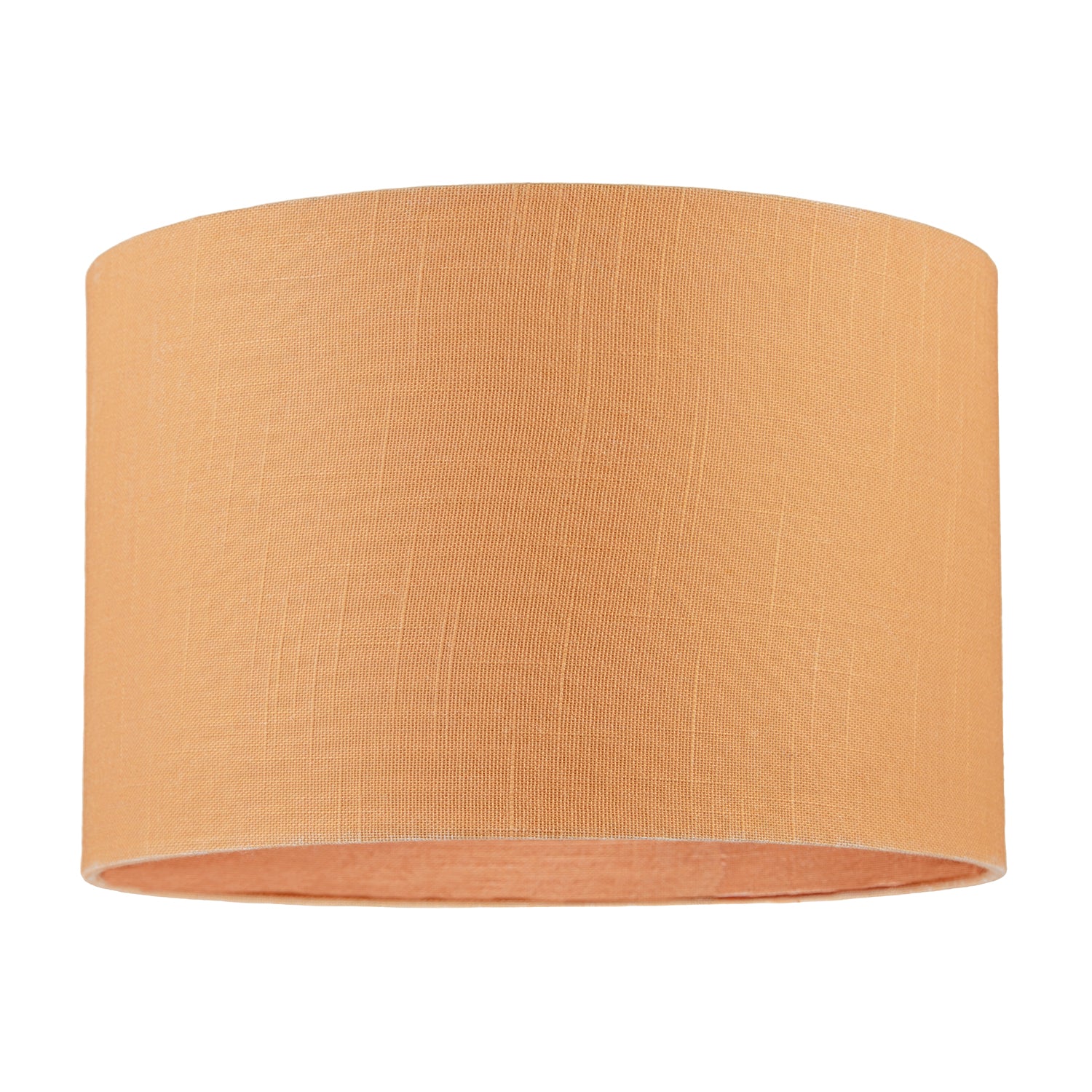 Designer Soft Apricot Cream Textured Linen Fabric Circular Lamp Shade Image 1
