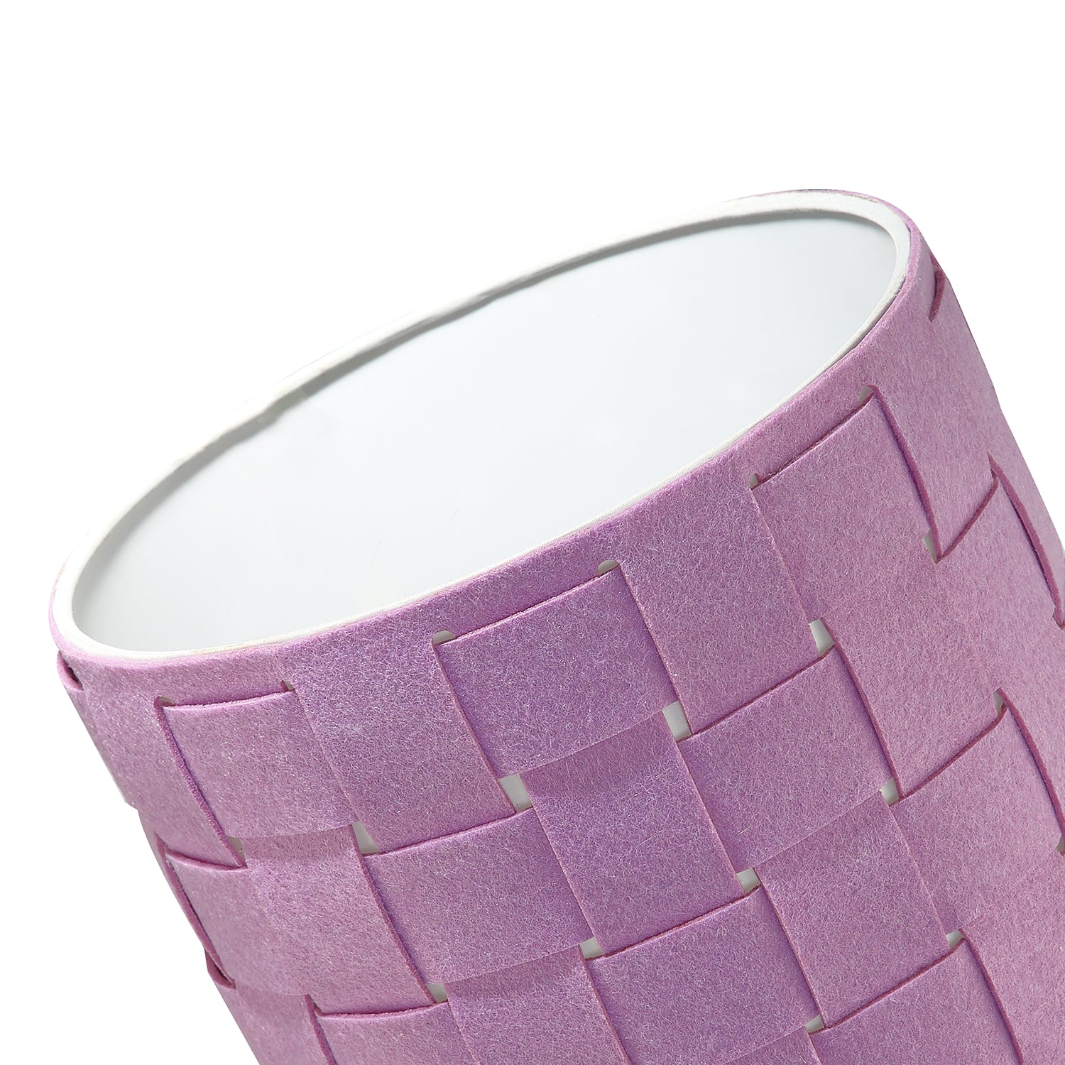 Modern Designer Woven Cross Hatch Felt Drum 10 Inch Lamp Shade in Soft Lilac Image 3