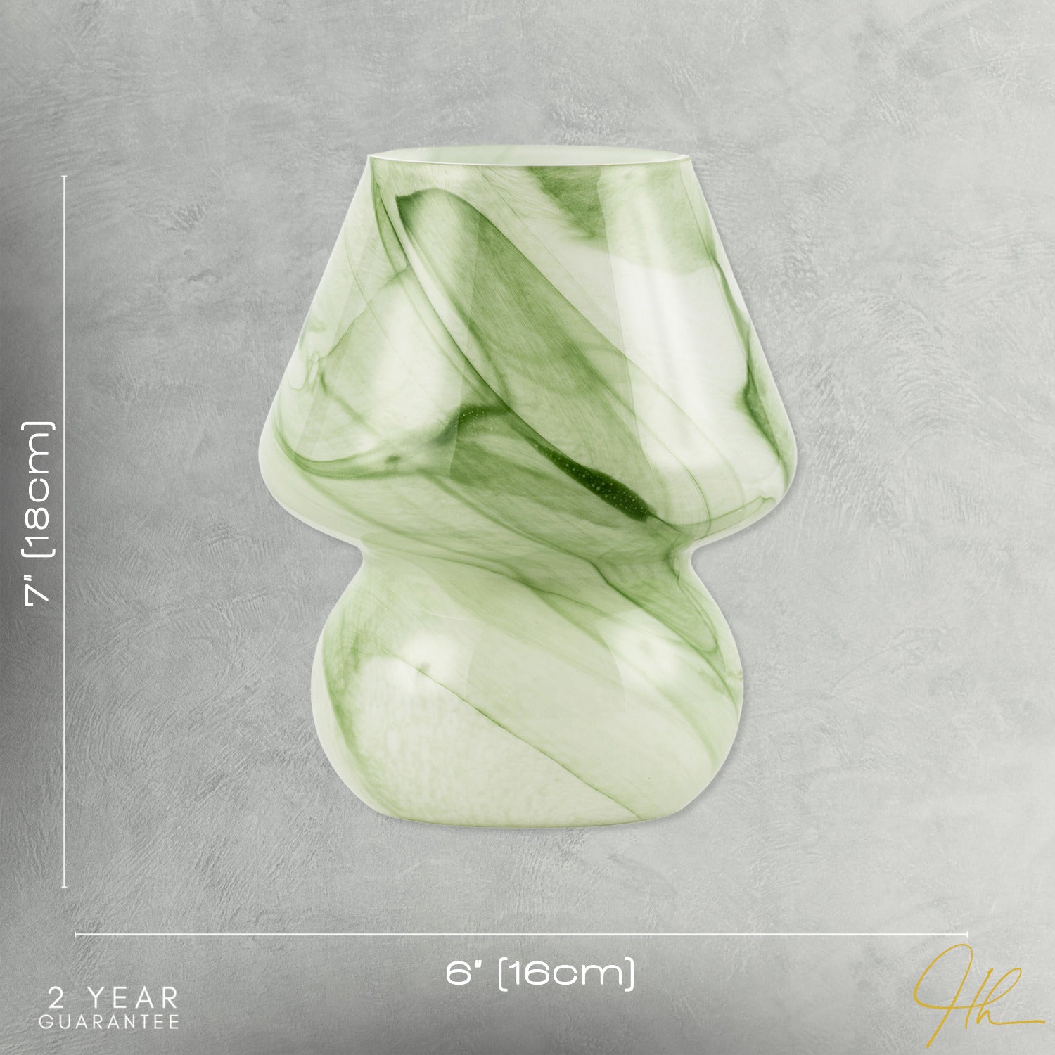 Modern Mini Mushroom Glass Table Lamp with Green Marble Effect Pattern Image 7