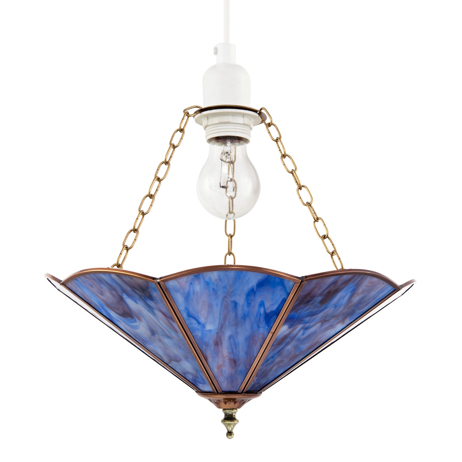 Lavender Purple Chic Tiffany Glass Easy Fit Pendant Shade with Chains Image 1