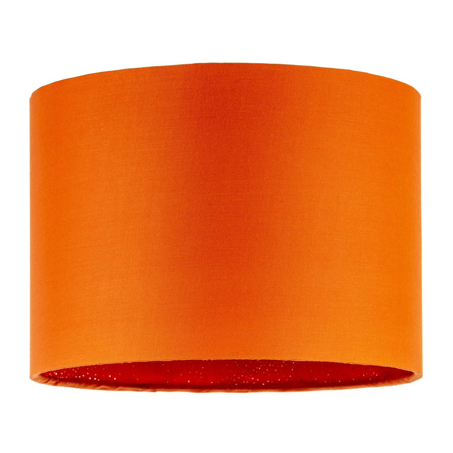 Contemporary Drum Lamp Shade in Vibrant Orange Cotton Blend Fabric Image 1