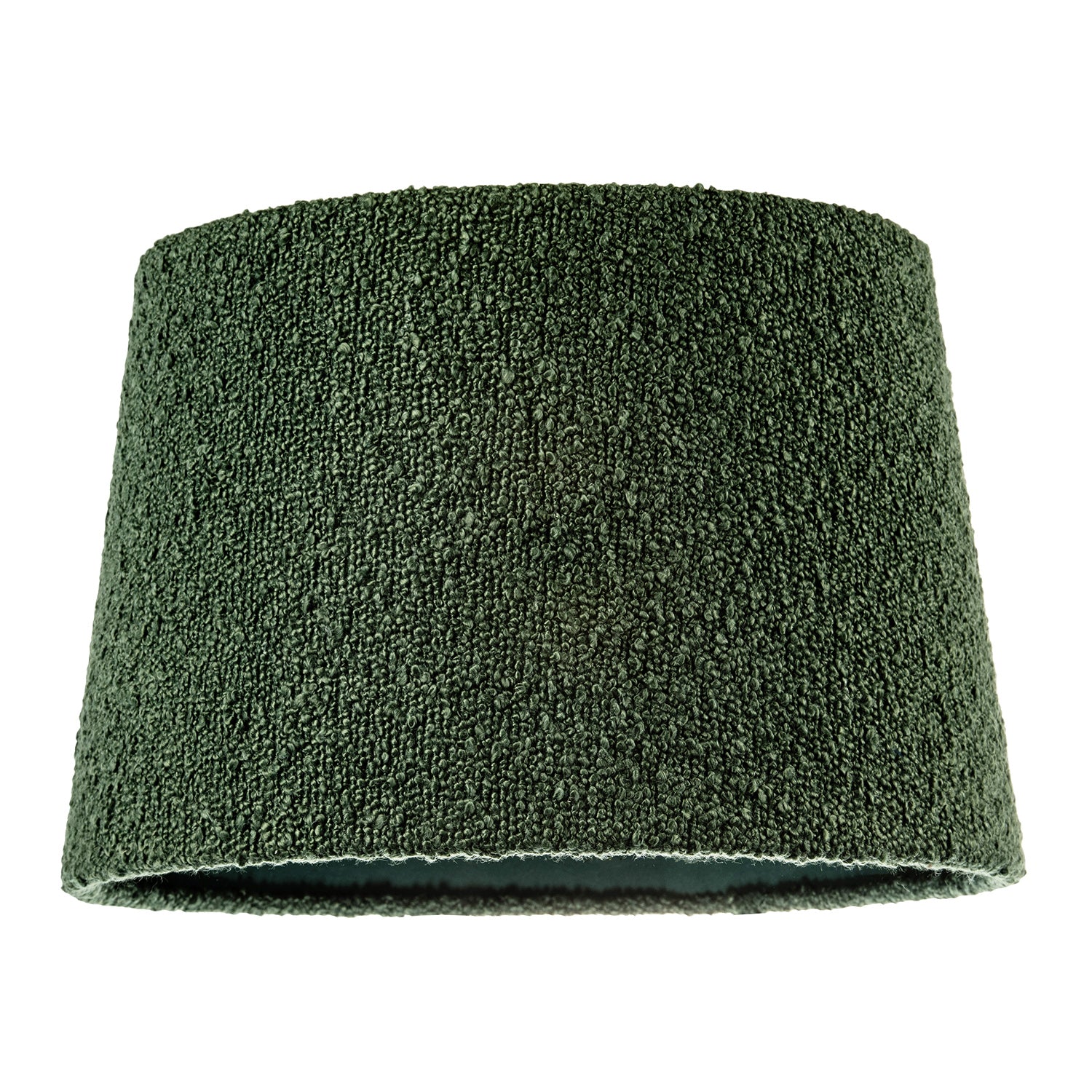 Elegant Rich Forest Green Tapered Lampshade in Boucle Lamb Wool Fabric Image 1