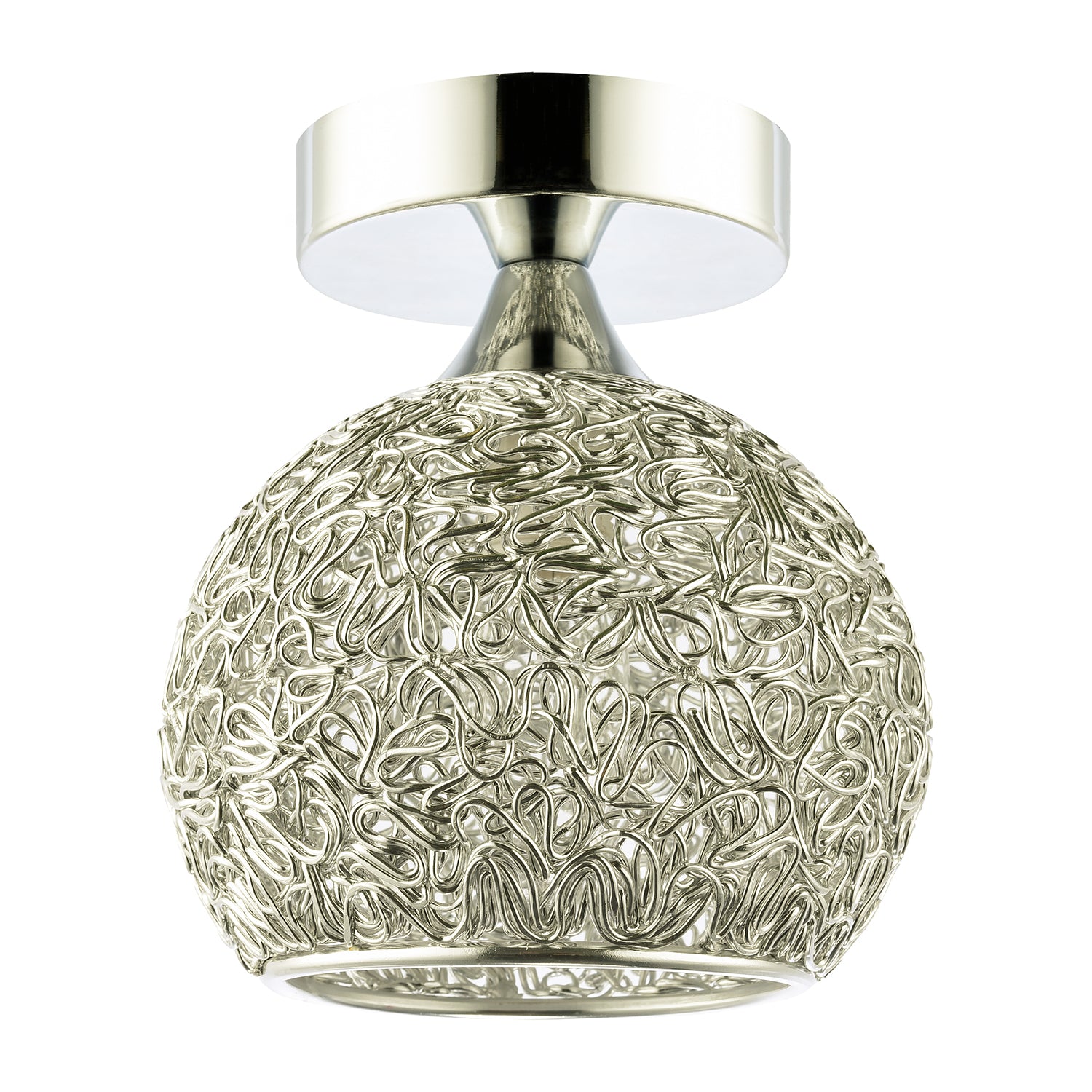 Modern Polished Chrome Ceiling Light Fitting with Twisting Metal Shade Image 5