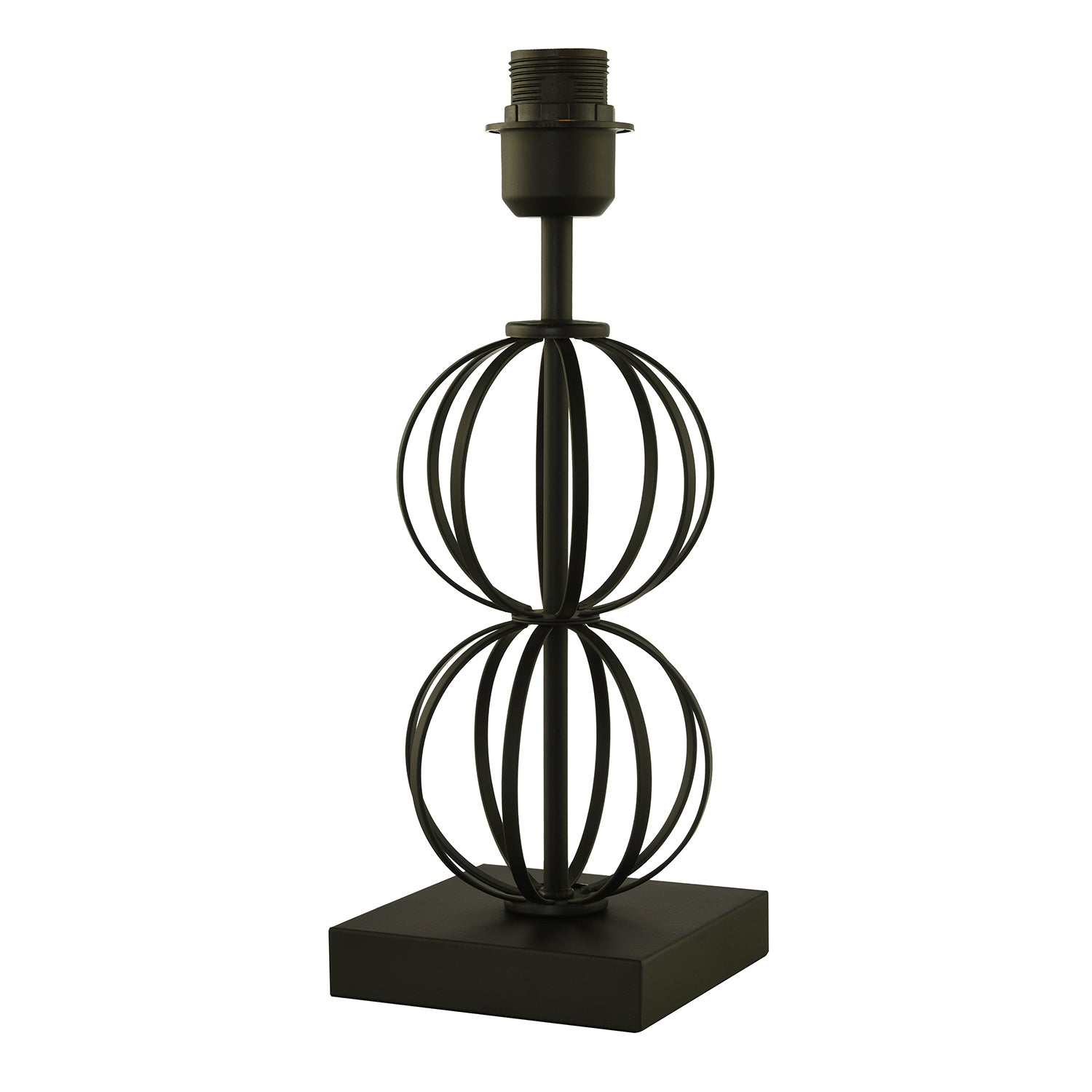 Traditional Classic Black Table Lamp Base with Curving Wire Spheres Image 1