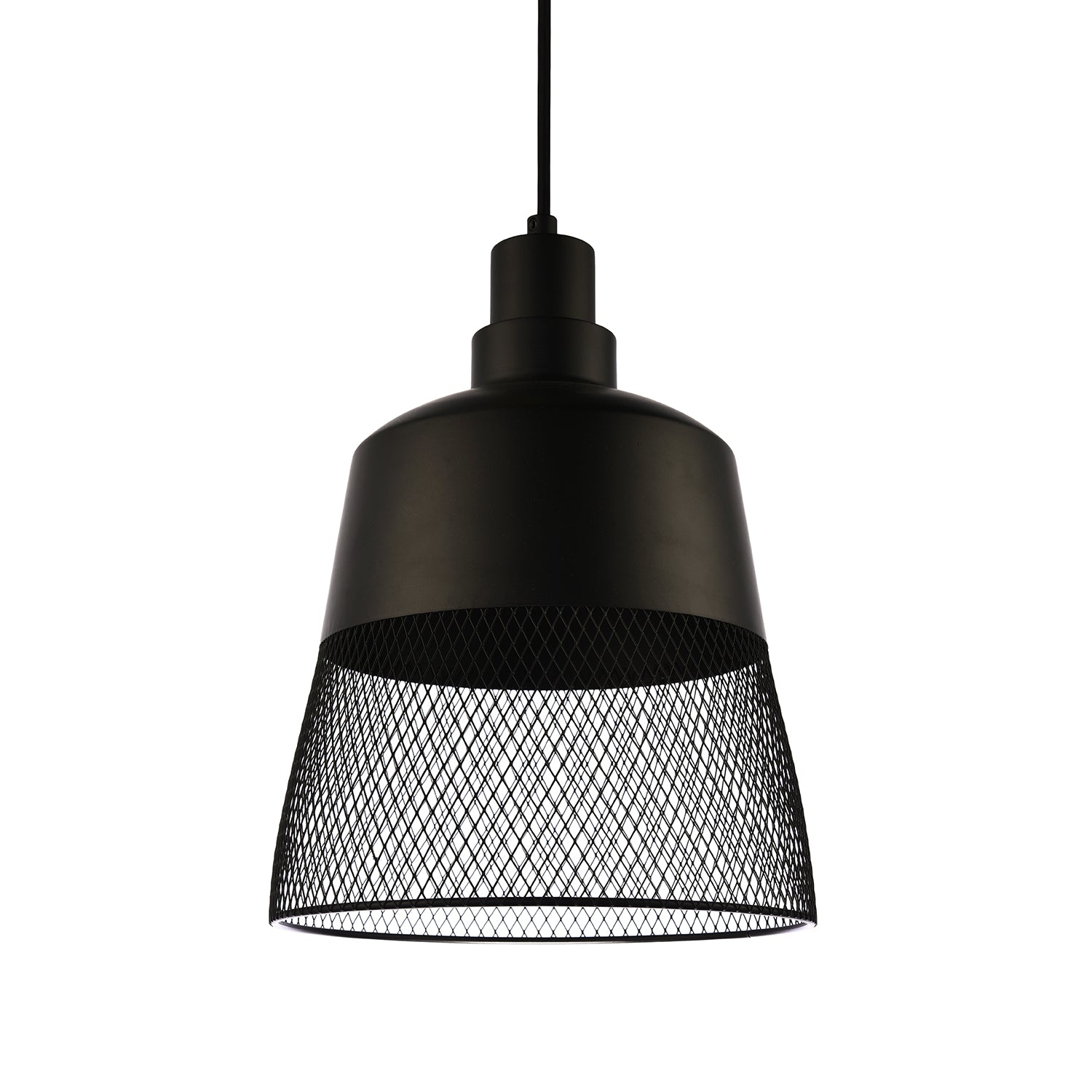 Industrial Vintage Pendant Light Shade with Wire Mesh Grill Design Image 1