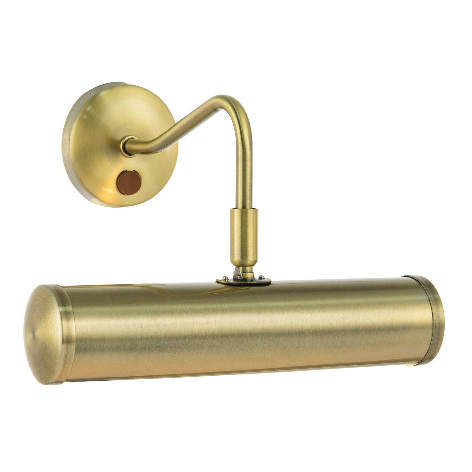 Classic Traditional Picture Wall Light in Antique Brass with Switch Button Image 2