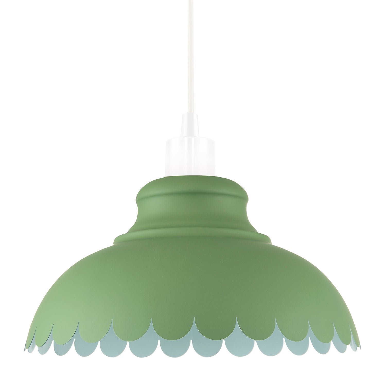 Industrial and Modern Petal Design Olive Green Metal Ceiling Pendant Light Shade Image 1