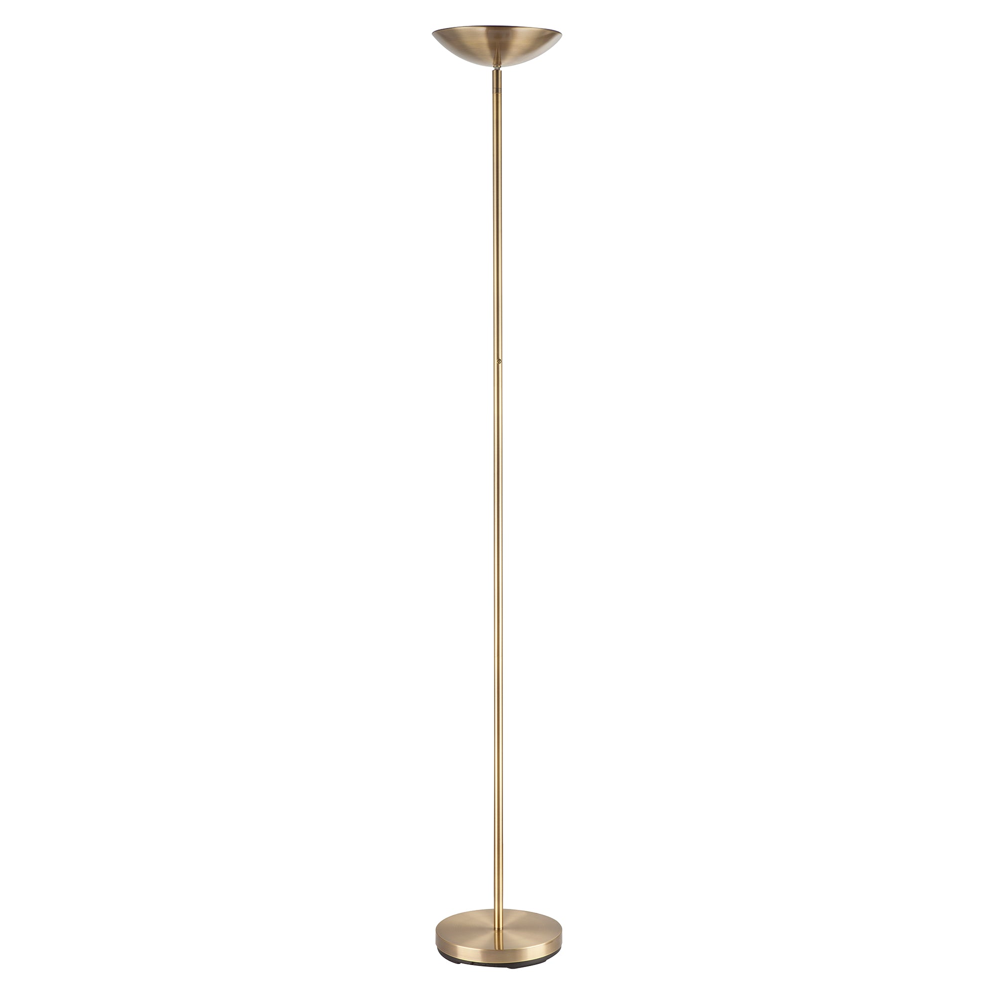 Modern Uplighter Floor Lamp in Antique Brass with Memory Dimmer Button Image 1
