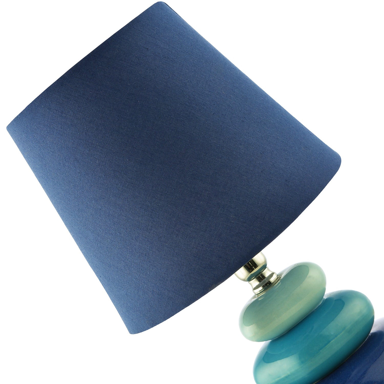 Ceramic Pebble Table Lamp with Midnight Blue Teal and Duck Egg Colours Image 2