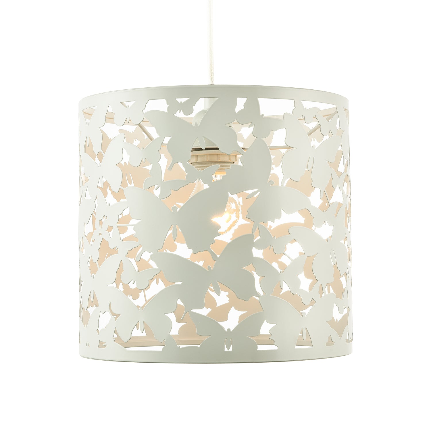 Unique Butterfly Themed Pendant Ceiling Light Shade in Gloss White Image 3