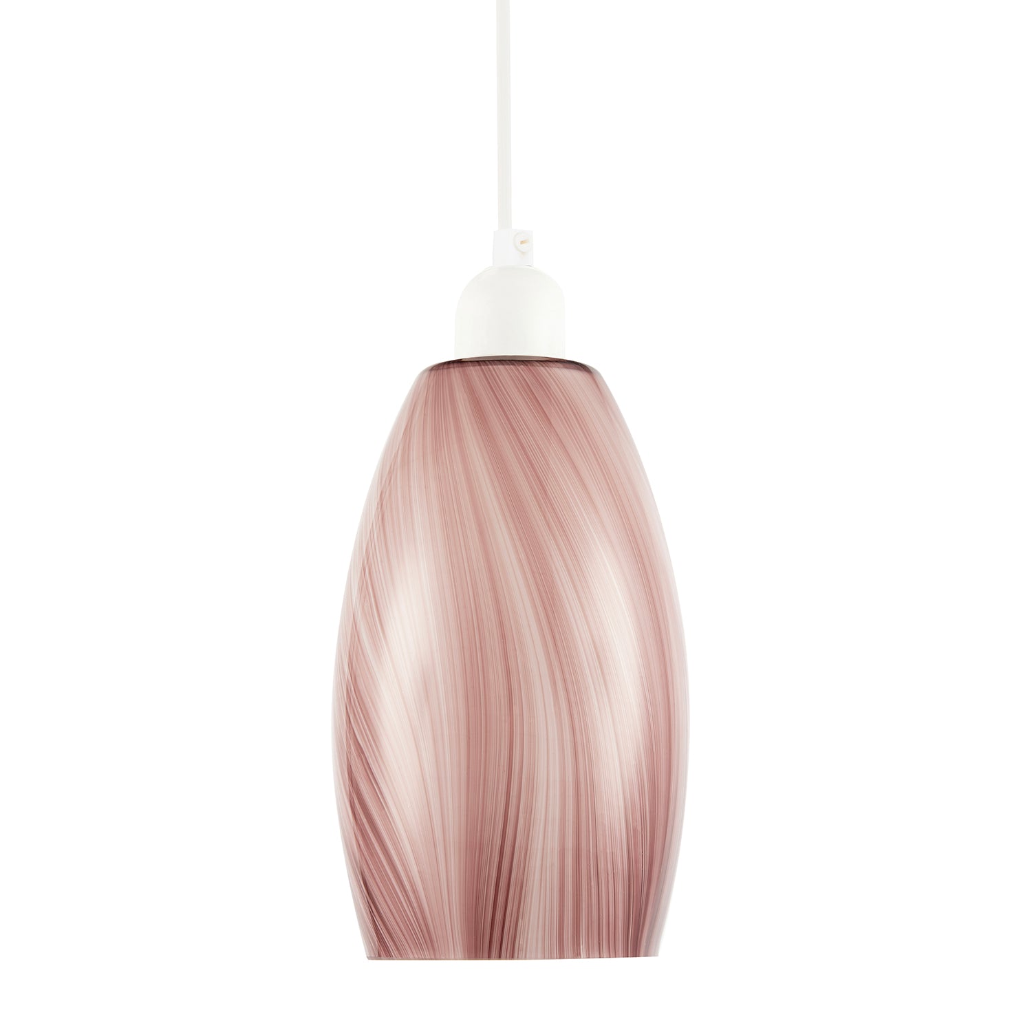 Modern Reddish Brown Marble Stripe Effect Glass Pendant Light Shade Image 1