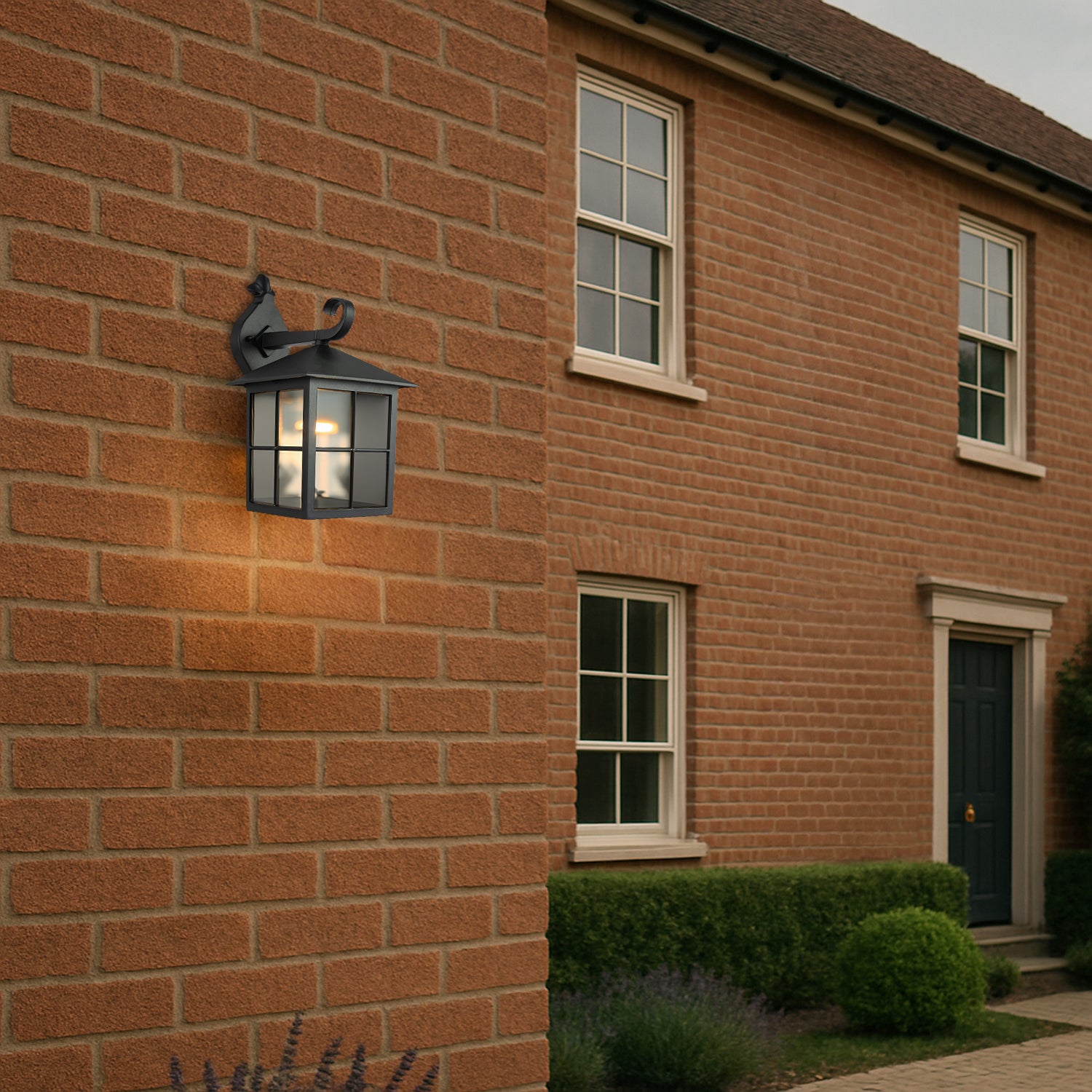 Classic Matte Black Die-Cast Aluminium Metal Exterior Lantern Wall Light Fitting Image 7