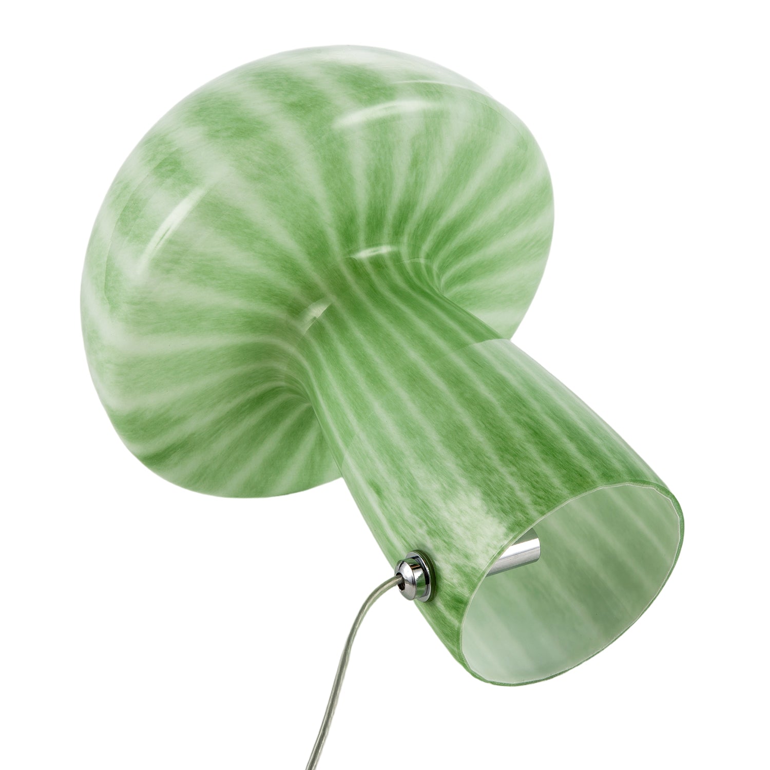 1970s Italian Design Translucent Jade Green Glass Mushroom Table Lamp Image 4