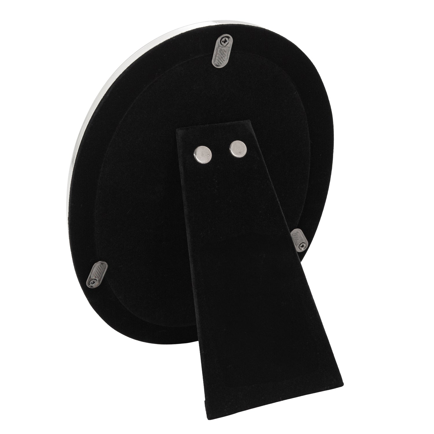 Contemporary Oval Silver Plated Metal 5" x 7" Picture Frame with Rounded Border Image 5