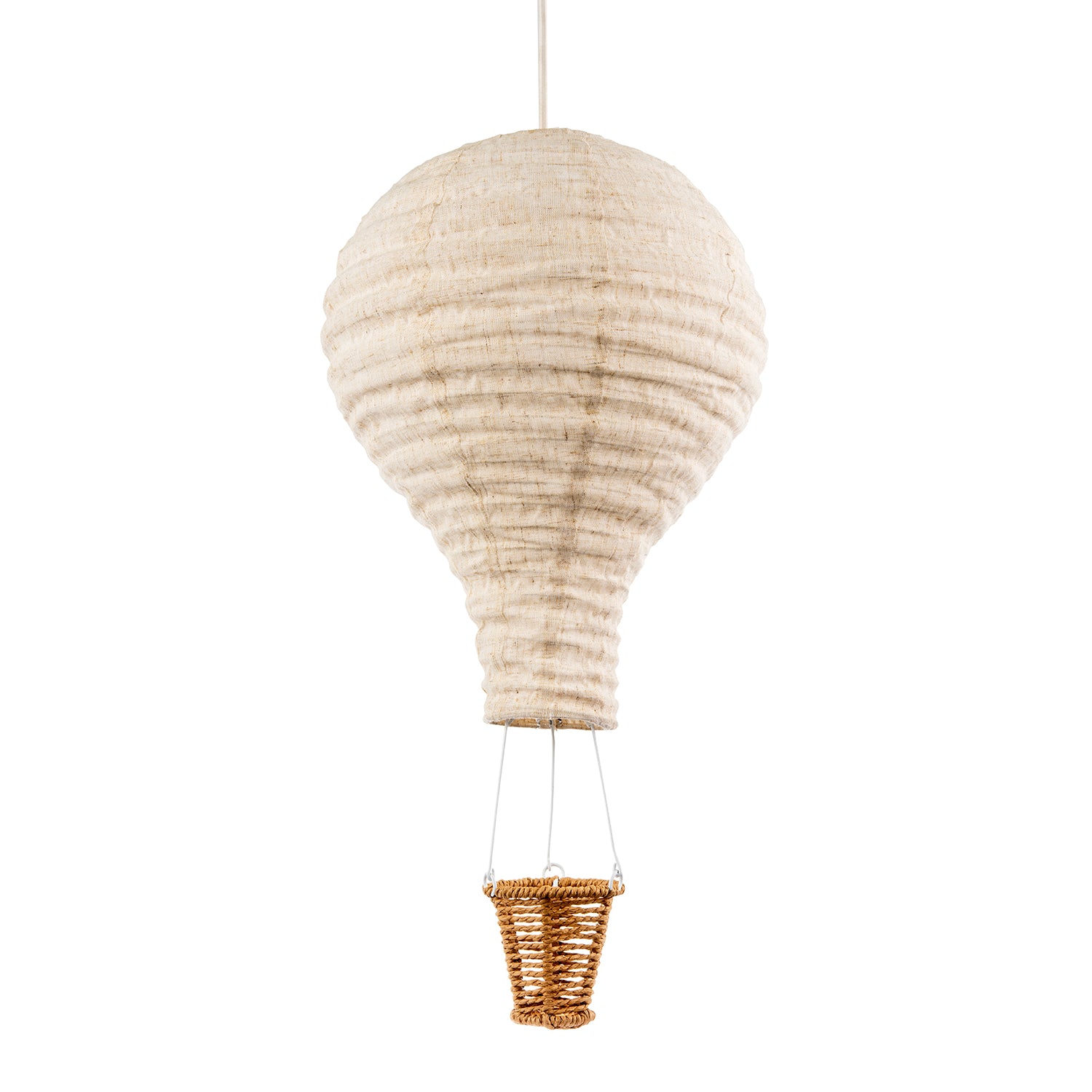 Modern Hot Air Balloon Oatmeal Linen Easy Fit Pendant Lighting Shade Image 1