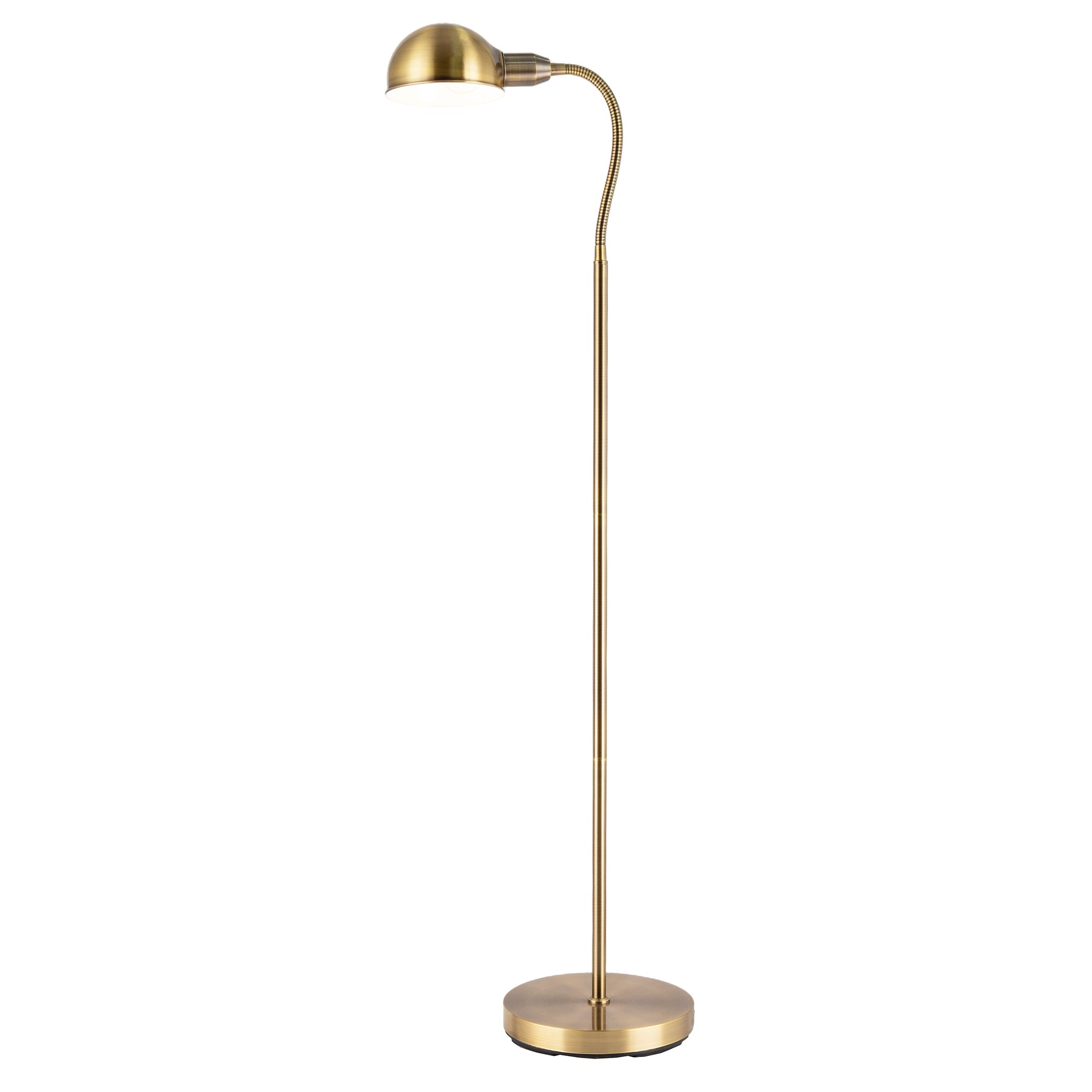 Traditional Antique Brass Task Reading Floor Lamp with Adjustable Head Image 2
