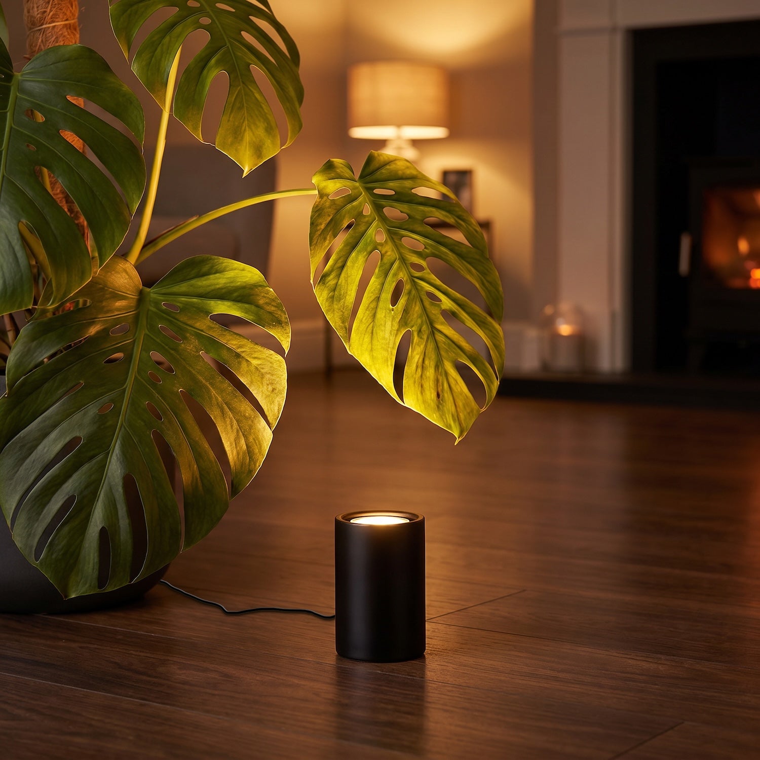 Small and Contemporary Matt Black LED Table/Floor Lamp Uplighter Image 6