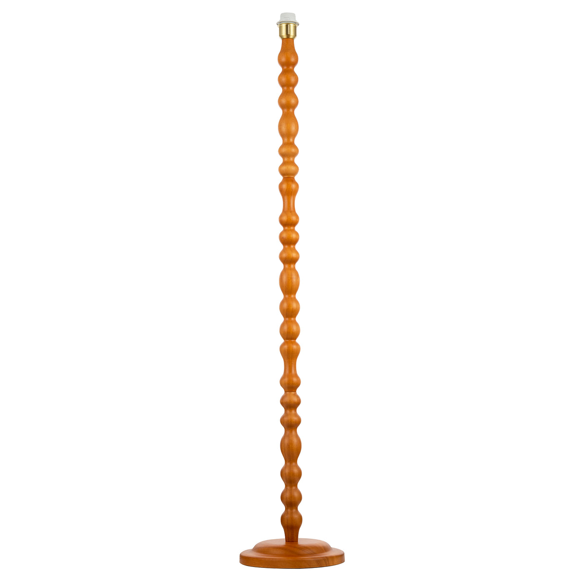 Oak Wooden Classic Standing Floor Lamp Base with Rippled Pole Design Image 2