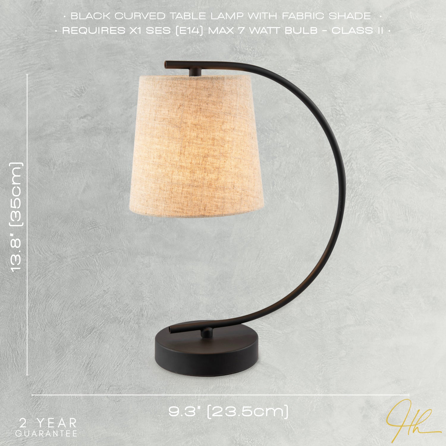 Chic Black Table Lamp with Oatmeal Natural Textured Linen Fabric Shade Image 6
