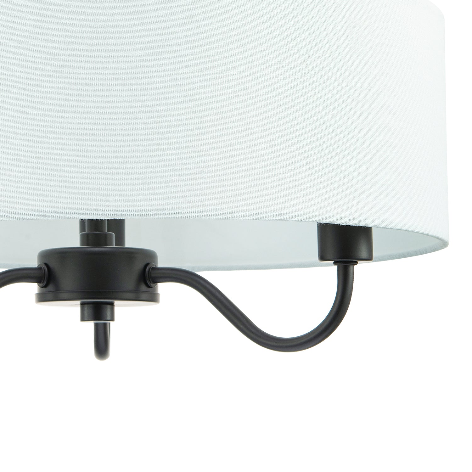 Traditional Chandelier Style Semi Flush Ceiling Light in Matte Black with Shade Image 3