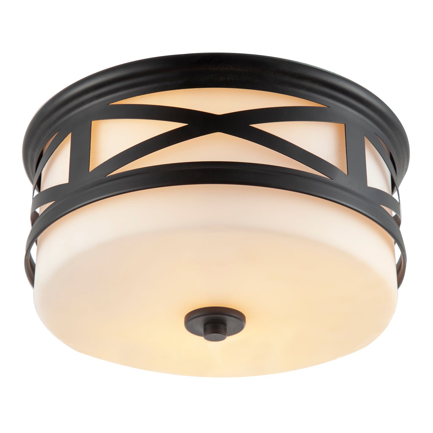 Vintage Classic Bathroom Flush Ceiling Light Fitting in Matte Black Image 2