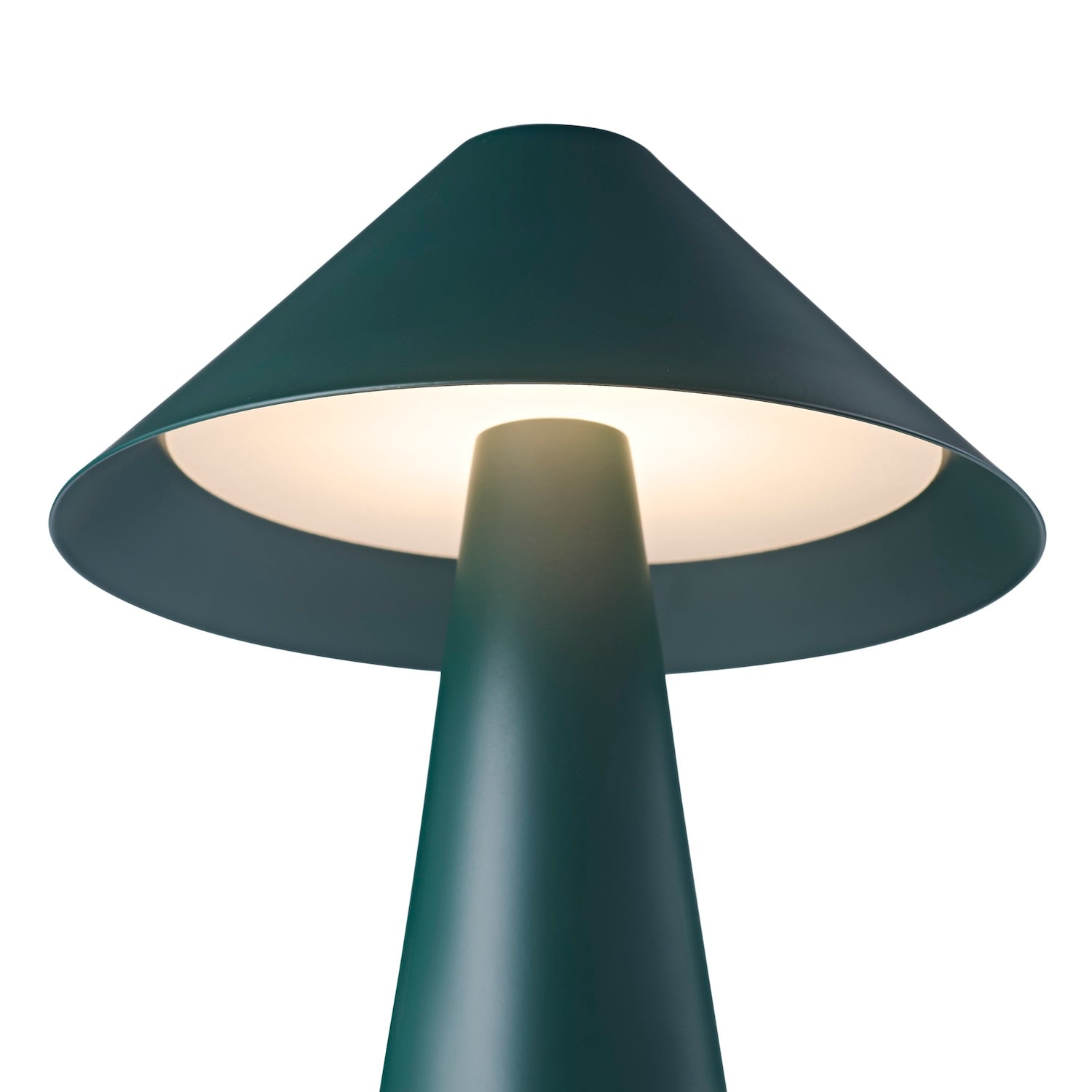 Matte Forest Green Rechargeable Touch Dimmable Table Lamp with Wide Metal Shade Image 2