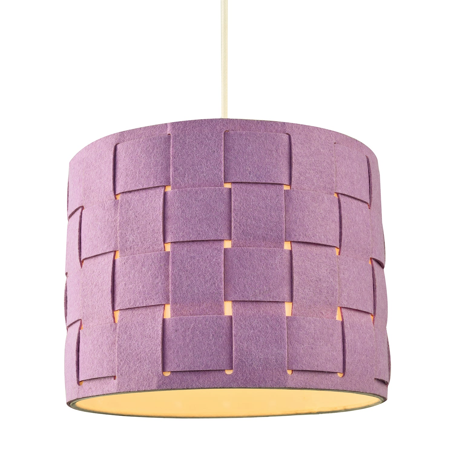 Modern Designer Woven Cross Hatch Felt Drum 10 Inch Lamp Shade in Soft Lilac Image 2