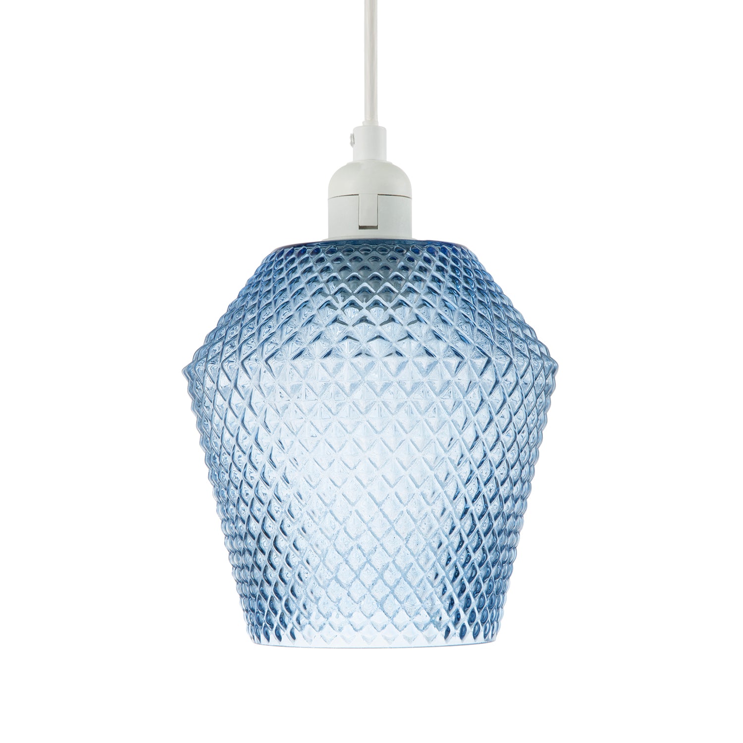 Modern and Compact Diamond Design Midnight Blue Glass Pendant Shade Image 1