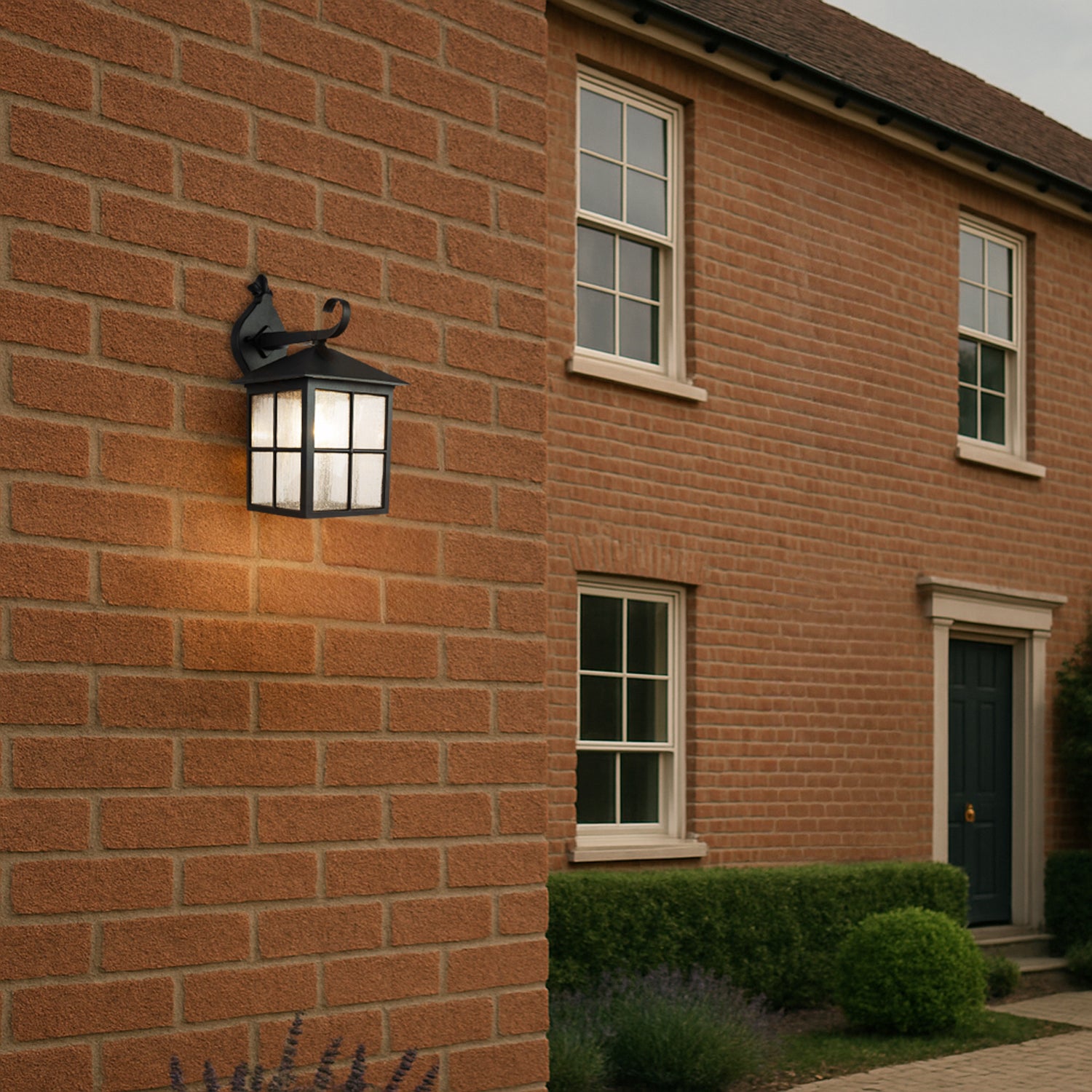 Classic Matte Black Die-Cast Aluminium Metal Exterior Lantern Wall Light Fitting Image 7